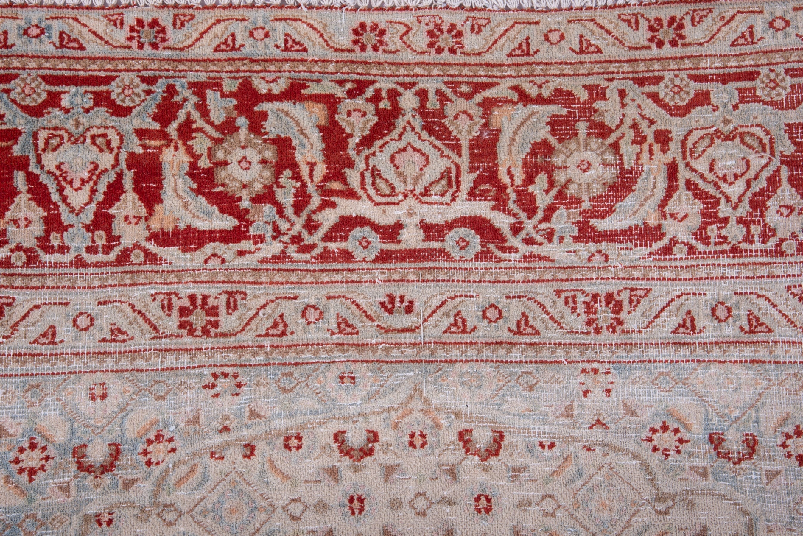 Persian Birjand area rug in dusty blue and rust, view 12 of 19