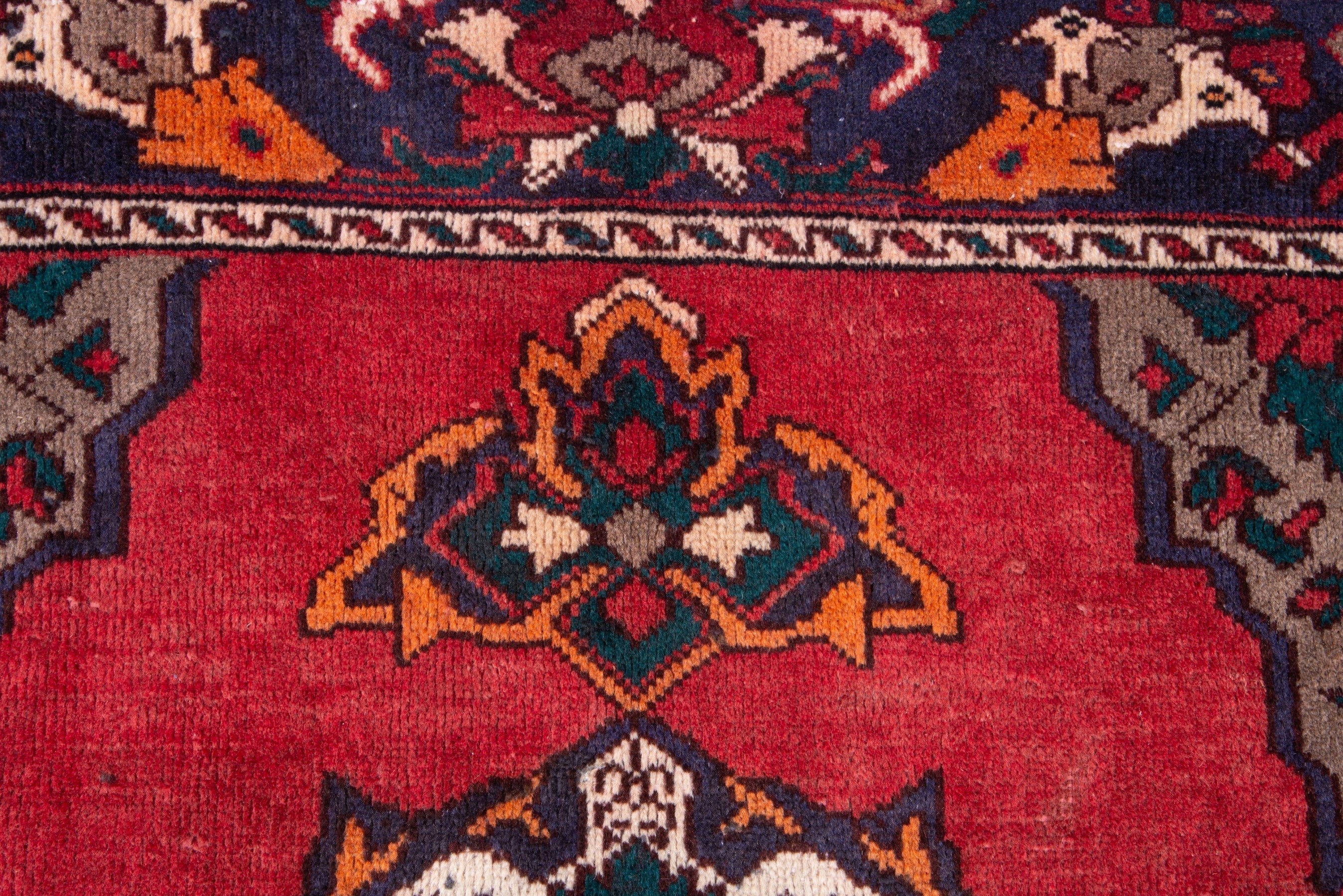 Persian Bakhtiari area rug in deep red and burgundy, view 11 of 19