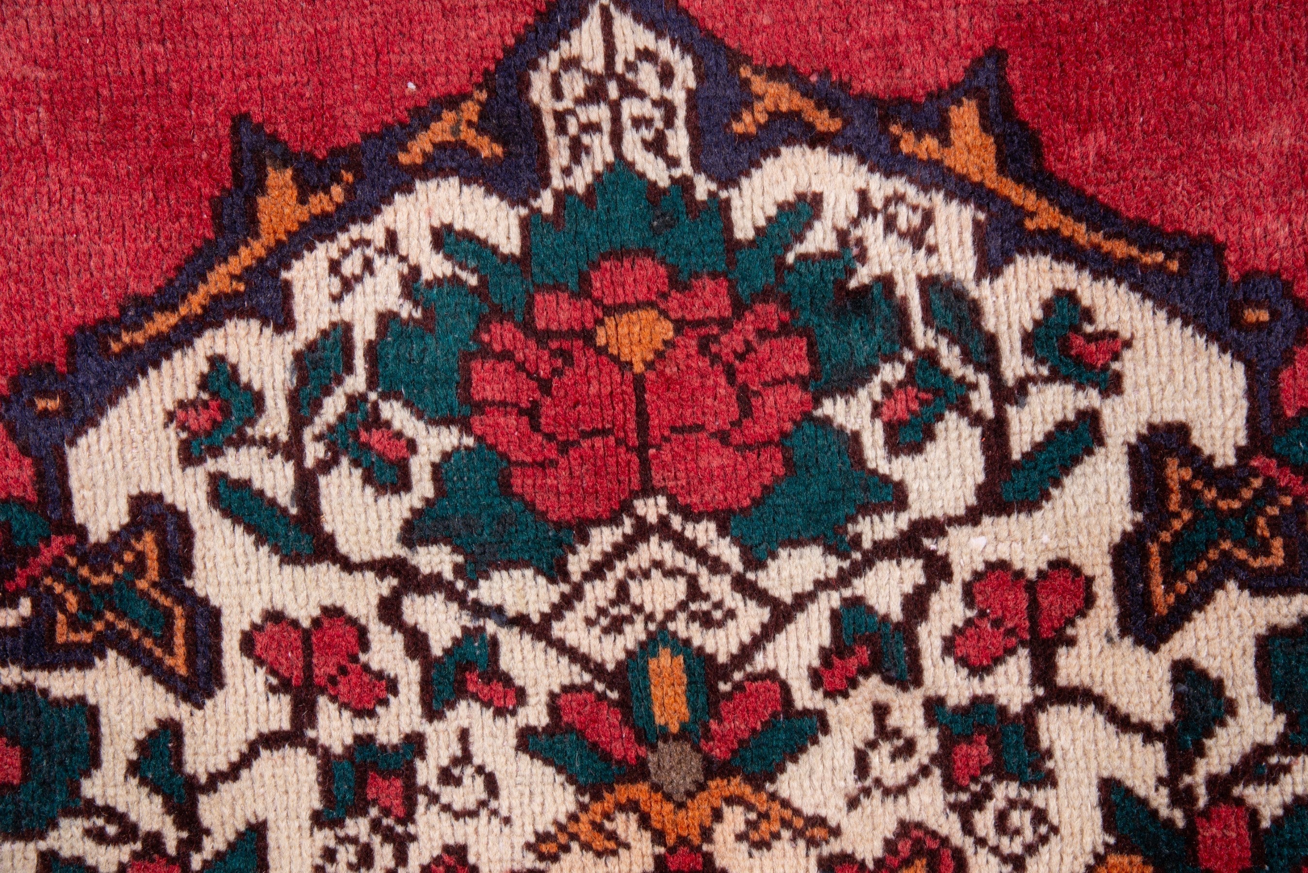 Persian Bakhtiari area rug in deep red and burgundy, view 12 of 19