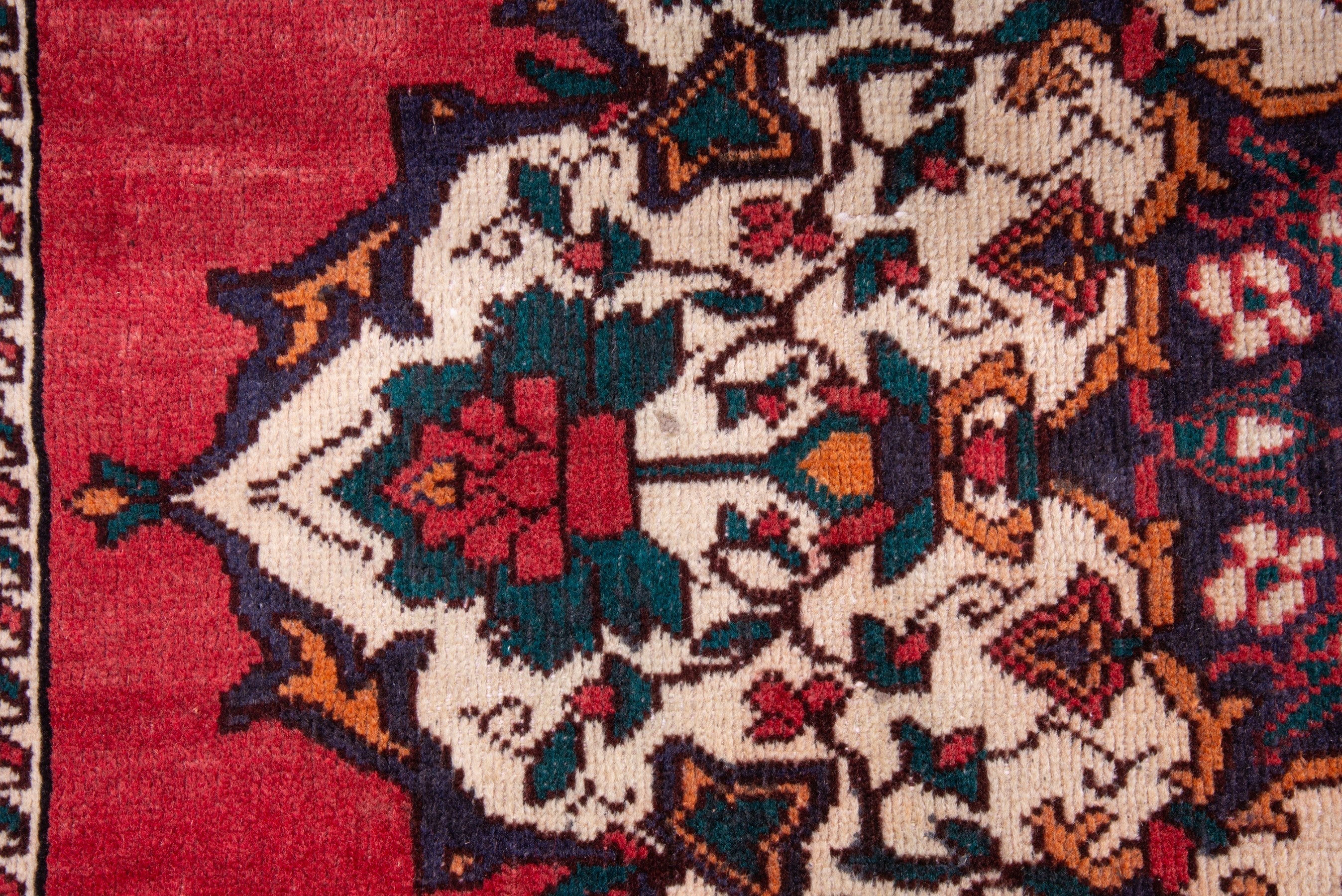Persian Bakhtiari area rug in deep red and burgundy, view 13 of 19