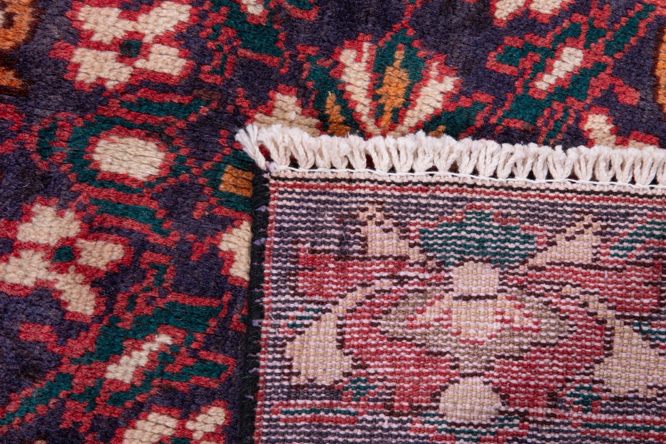 Persian Bakhtiari area rug in deep red and burgundy, view 19 of 19