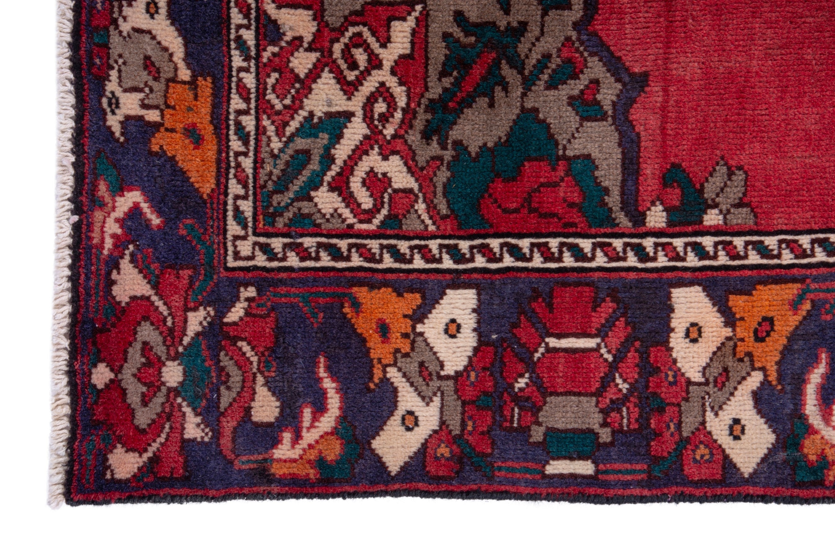 Persian Bakhtiari area rug in deep red and burgundy, view 5 of 19