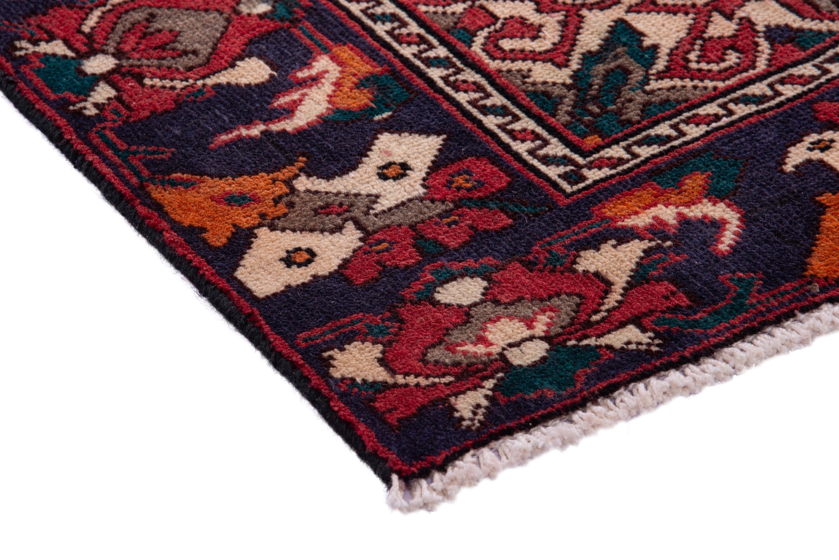 Persian Bakhtiari area rug in deep red and burgundy, view 4 of 19