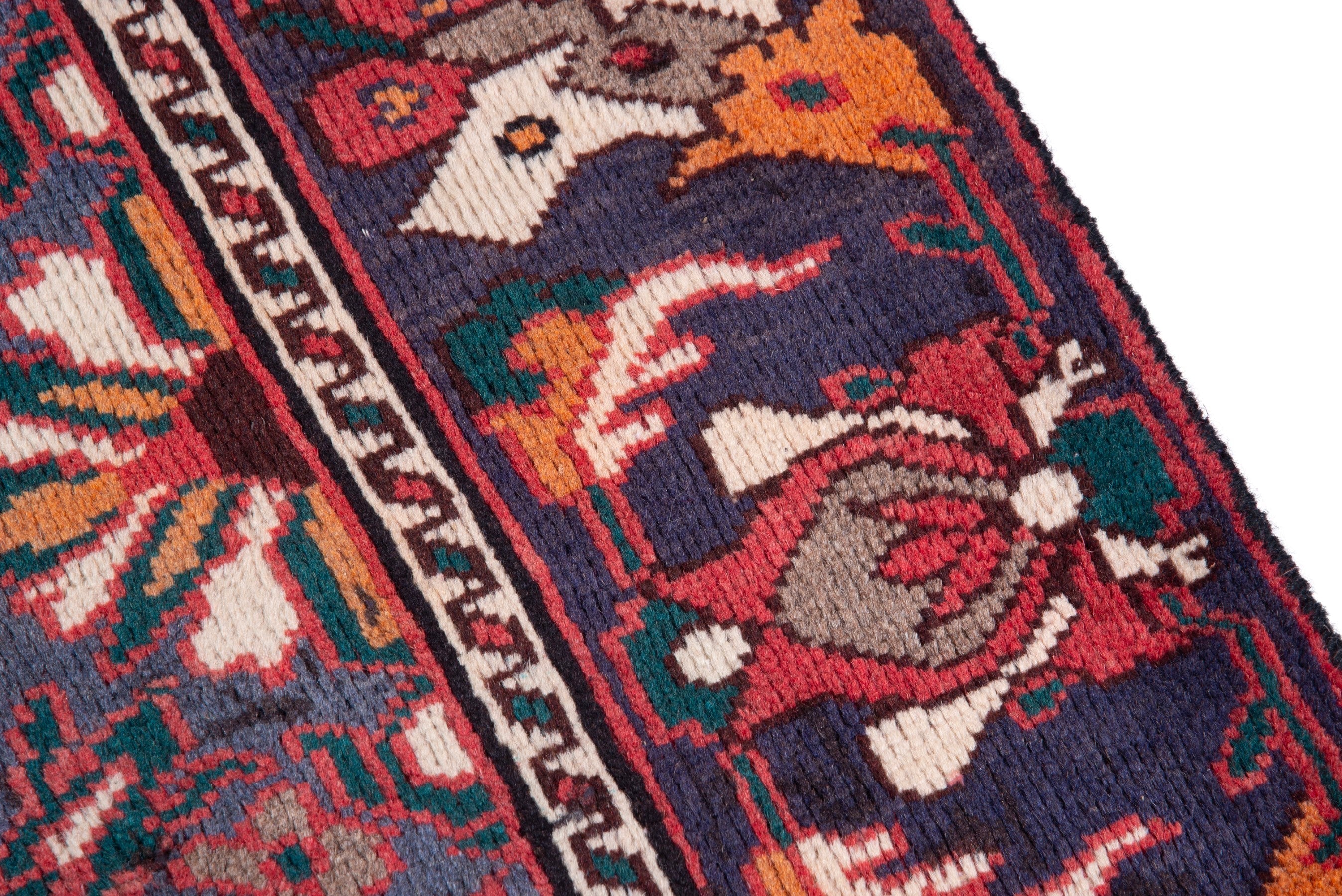Persian Bakhtiari area rug in deep red and burgundy, view 7 of 19