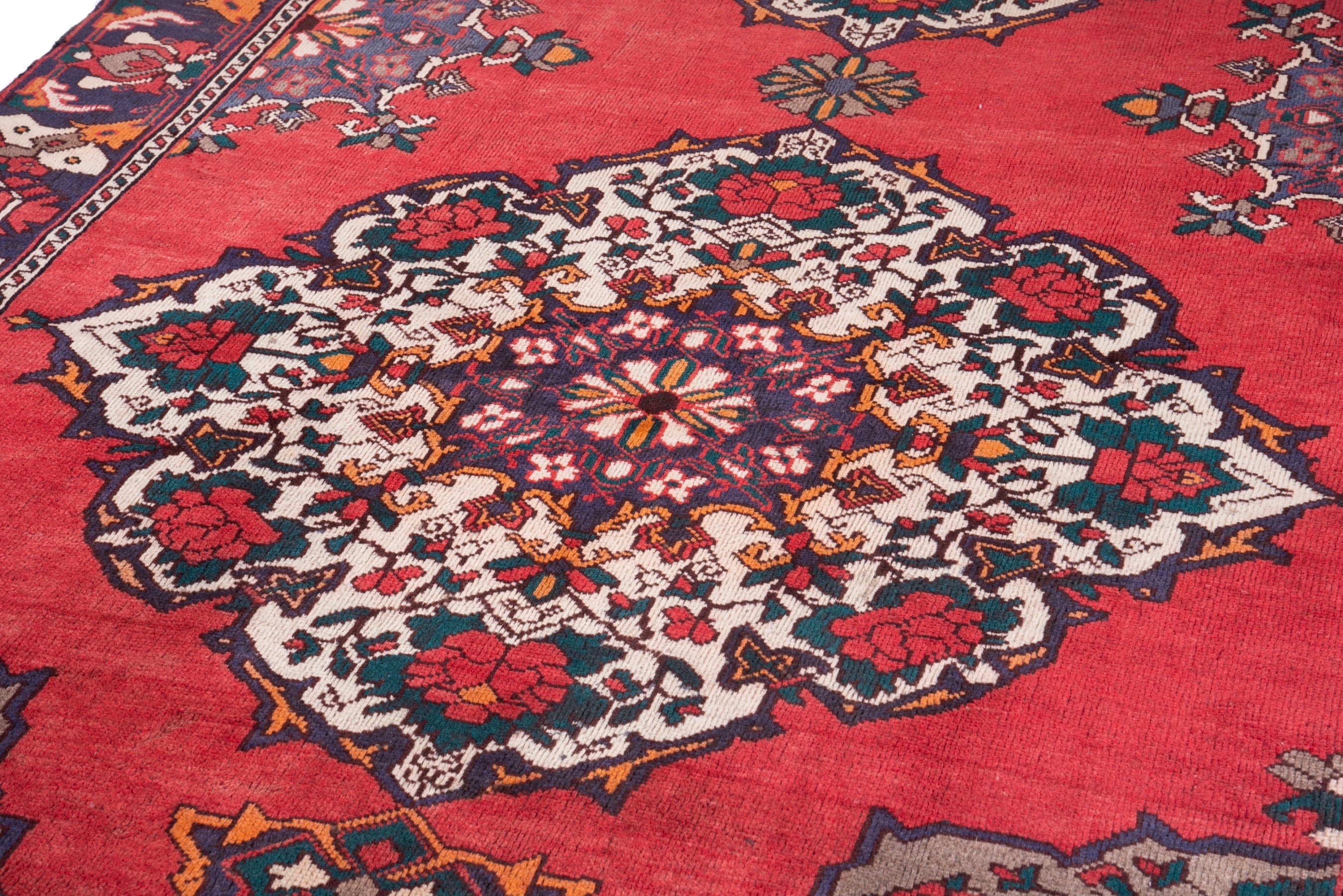Persian Bakhtiari area rug in deep red and burgundy, view 9 of 19