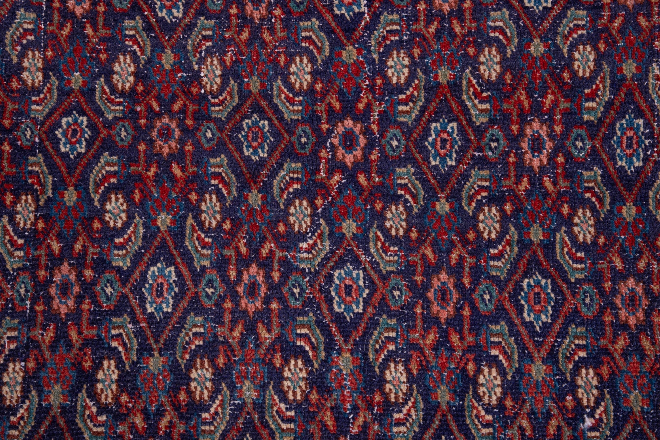 Turkish Anatolian area rug in navy and deep red, view 11 of 19