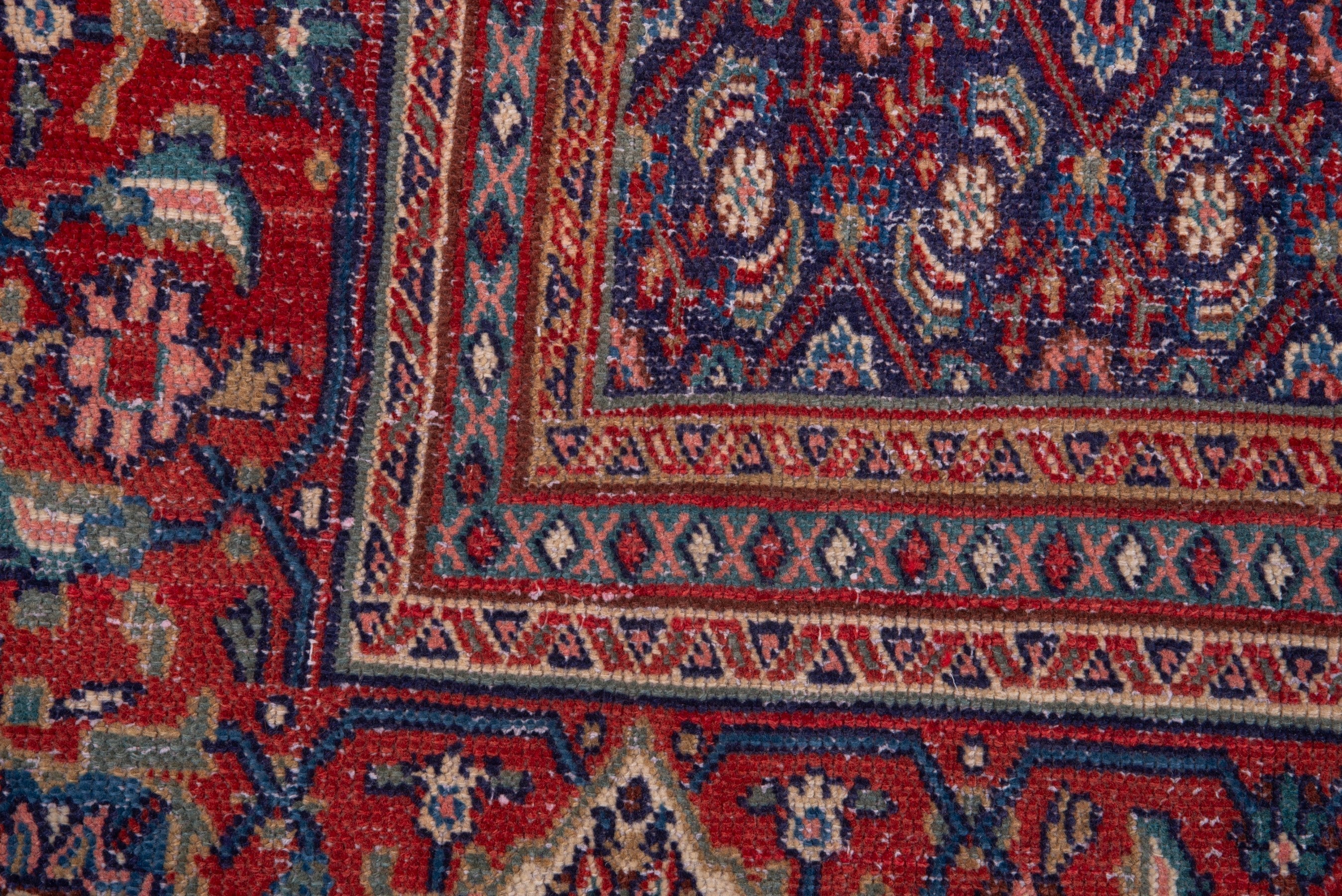 Turkish Anatolian area rug in navy and deep red, view 12 of 19