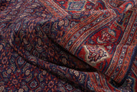 Turkish Anatolian area rug in navy and deep red, view 7 of 20