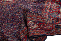 Turkish Anatolian area rug in navy and deep red, view 8 of 20