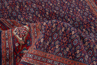 Turkish Anatolian area rug in navy and deep red, view 9 of 20