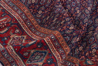 Turkish Anatolian area rug in navy and deep red, view 10 of 20