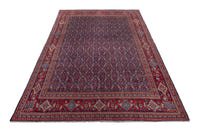 Turkish Anatolian area rug in navy and deep red, view 13 of 20