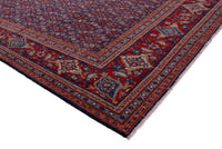Turkish Anatolian area rug in navy and deep red, view 17 of 20