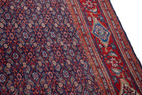 Turkish Anatolian area rug in navy and deep red, view 18 of 20