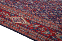Turkish Anatolian area rug in navy and deep red, view 19 of 20