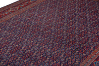 Turkish Anatolian area rug in navy and deep red, view 20 of 20