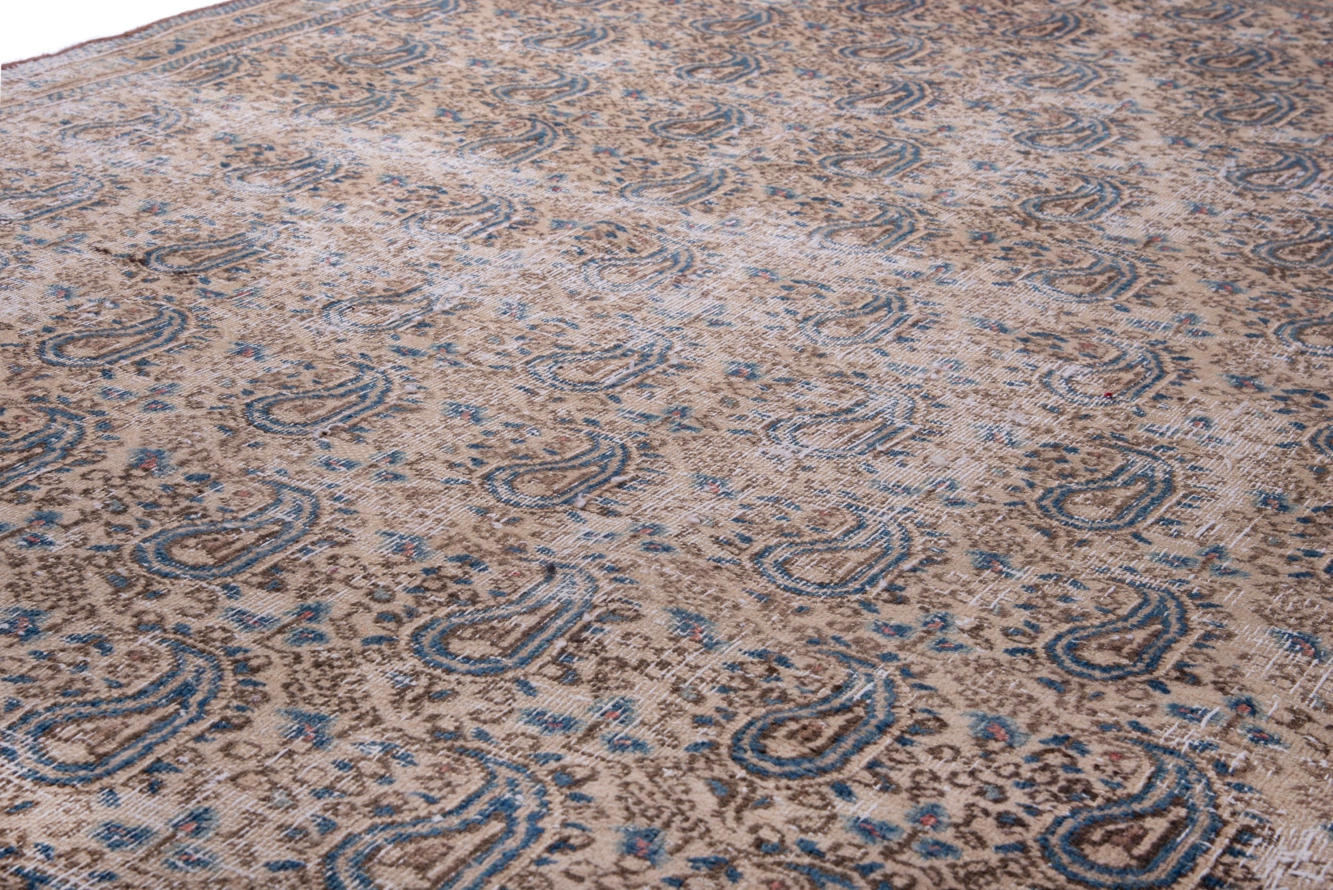 Persian Birjand oversized rug in taupe and greige, view 12 of 17