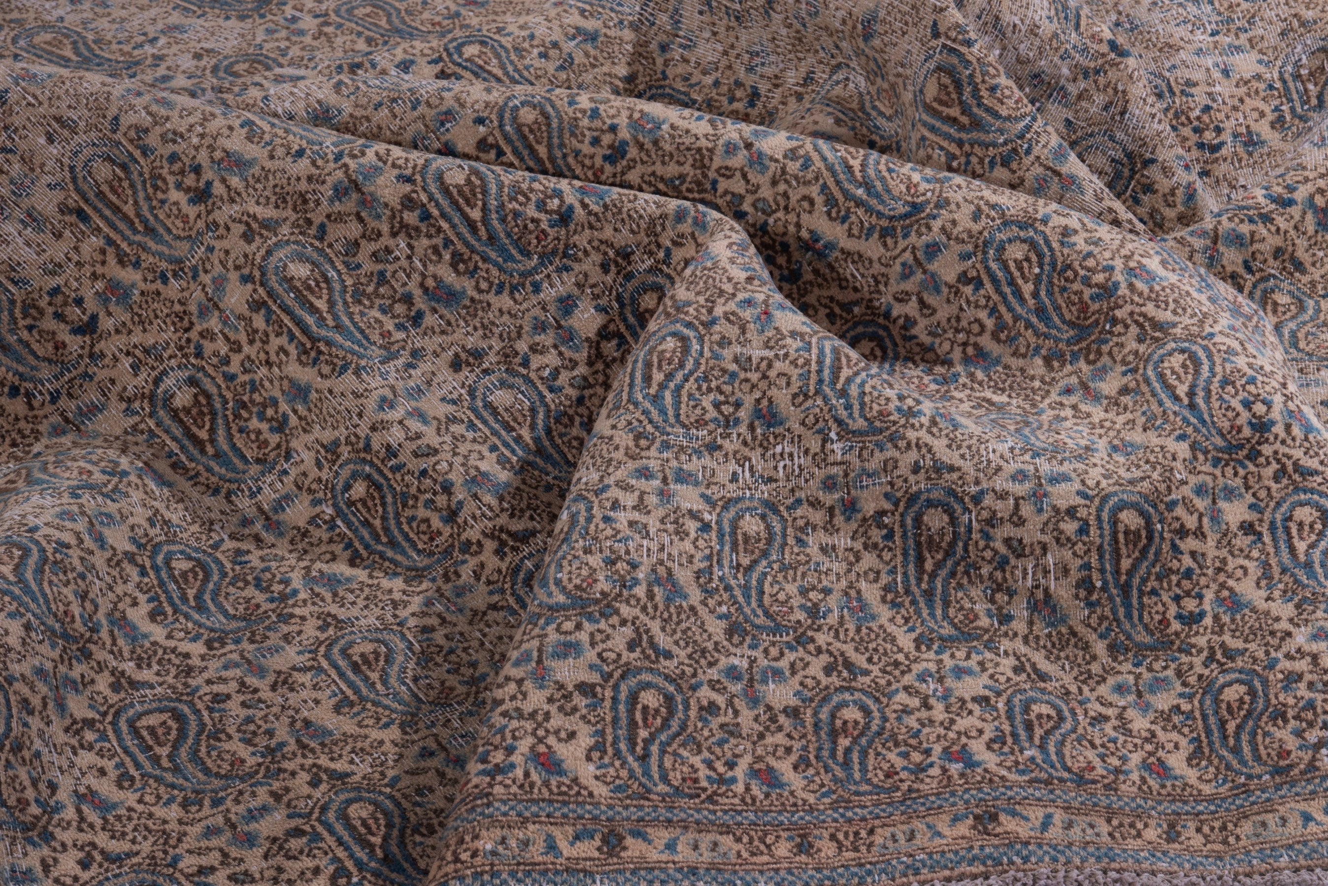 Persian Birjand oversized rug in taupe and greige, view 14 of 17