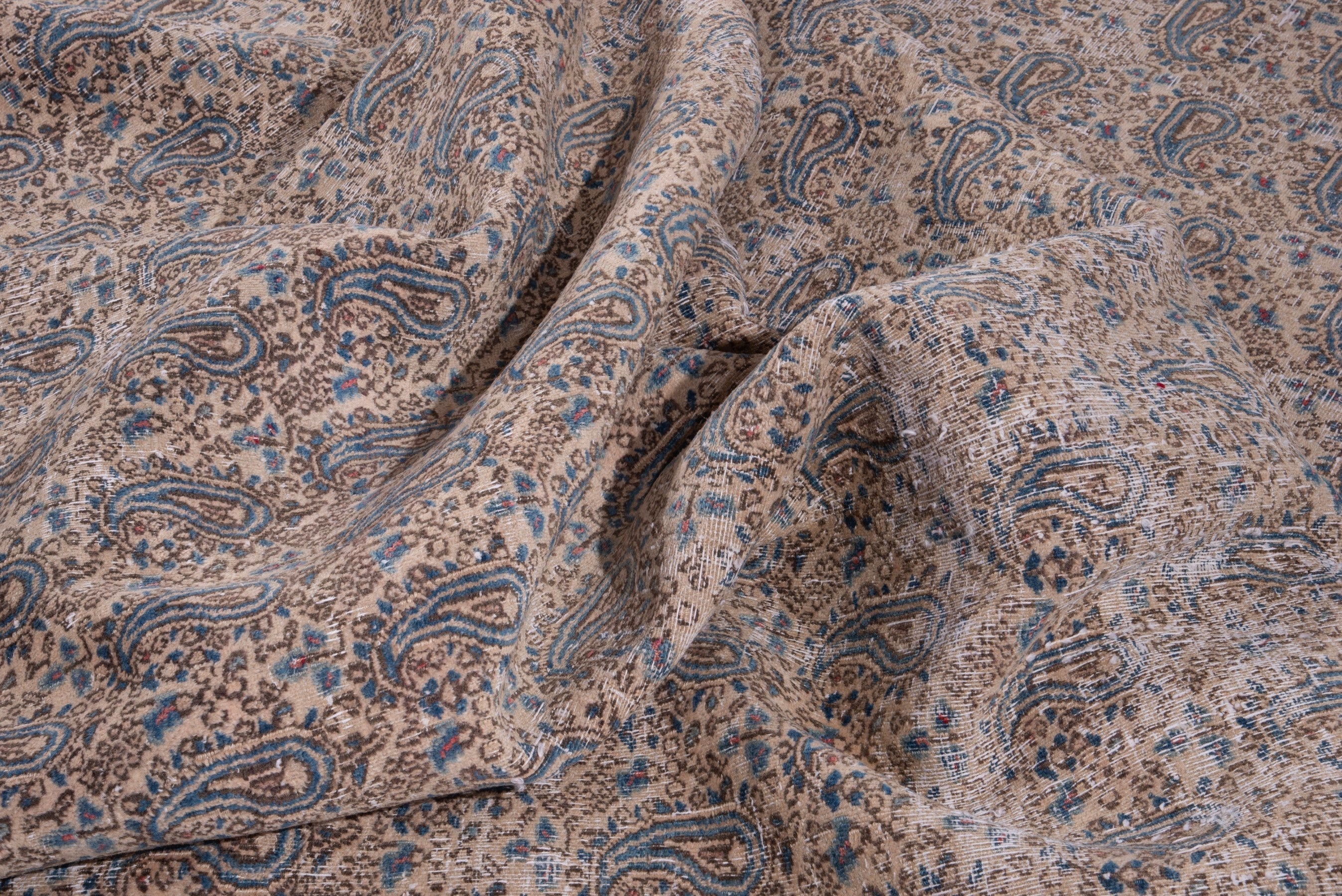 Persian Birjand oversized rug in taupe and greige, view 16 of 17