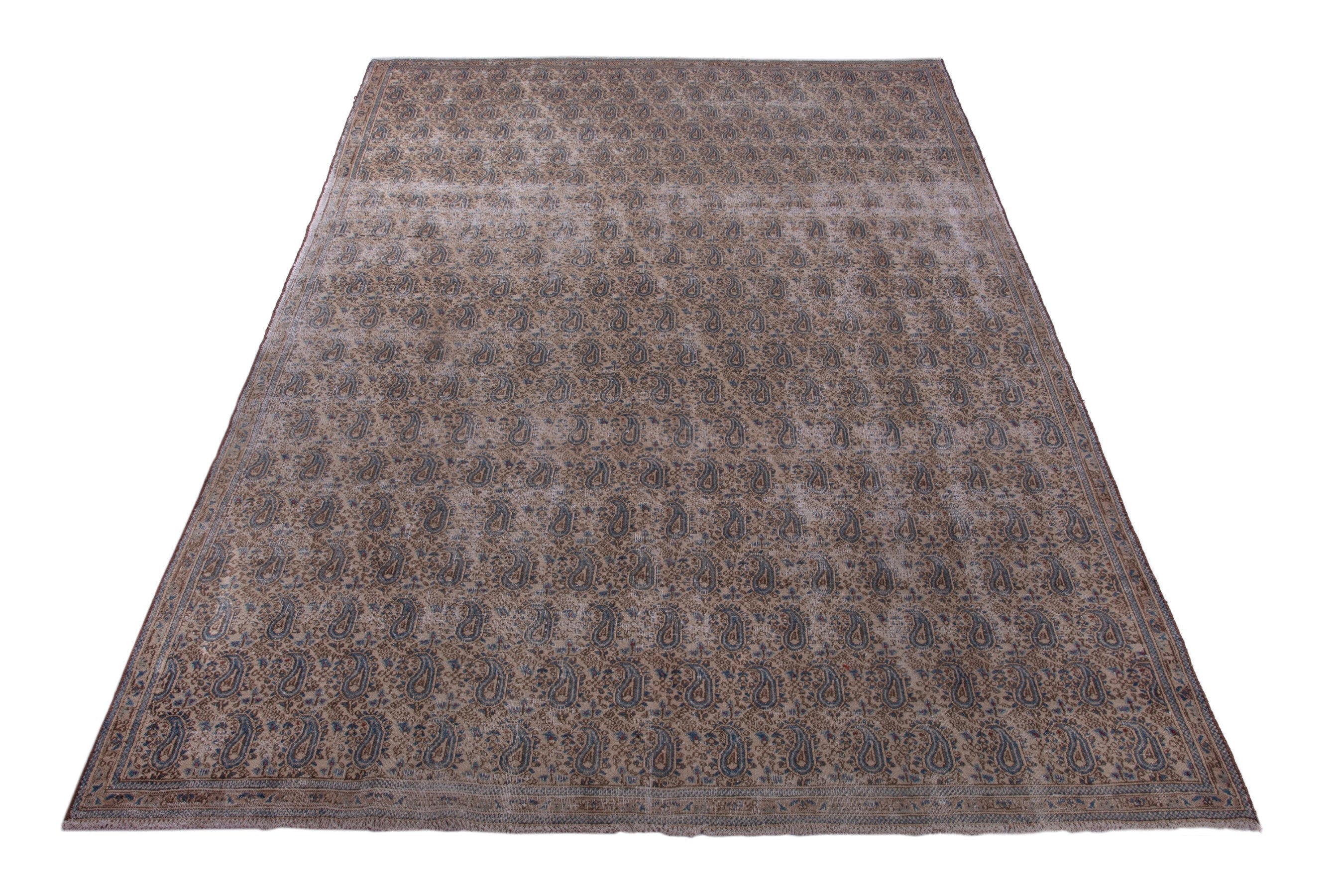 Persian Birjand oversized rug in taupe and greige, view 2 of 17