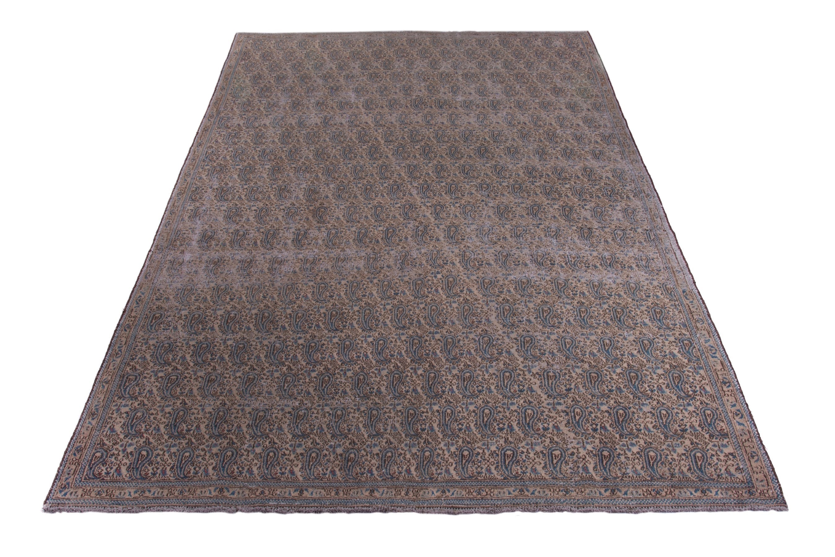 Persian Birjand oversized rug in taupe and greige, view 3 of 17