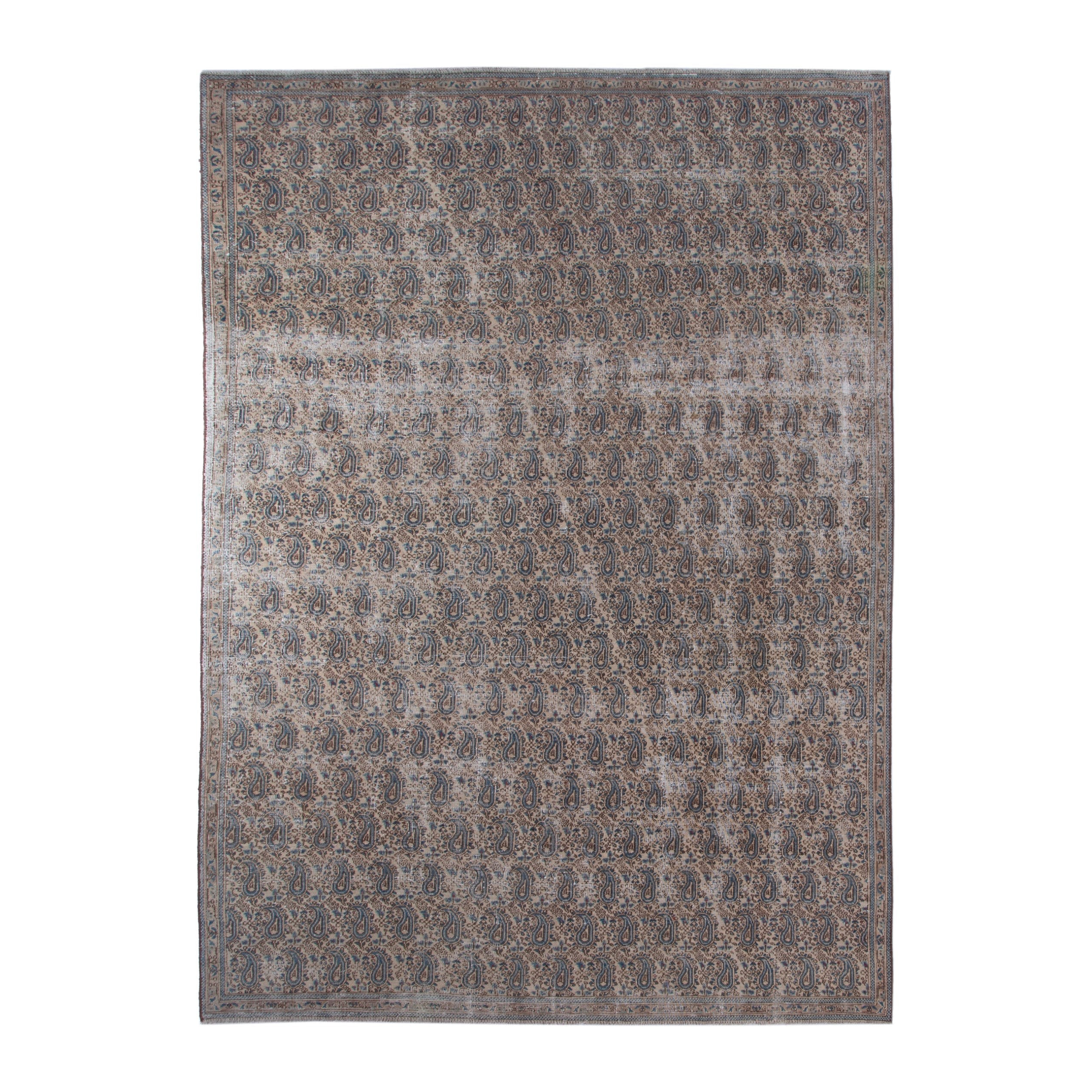 Persian Birjand oversized rug in taupe and greige, 8'2" x 11'6"