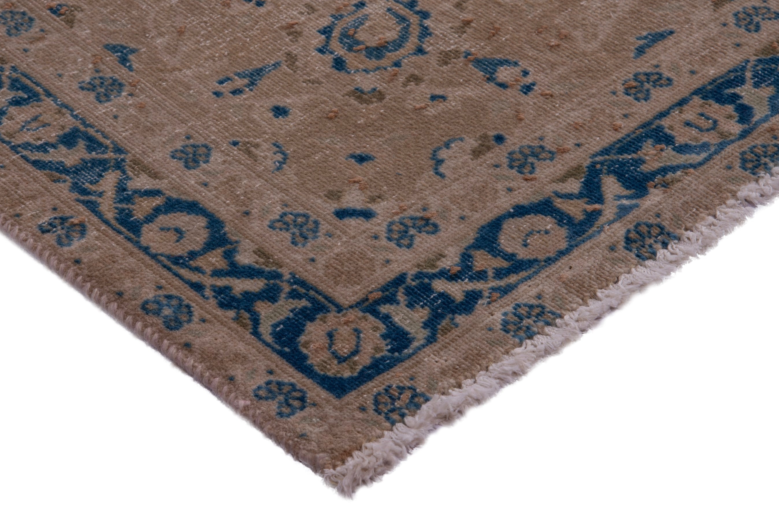 Persian oversized rug in tan and greige, view 4 of 17
