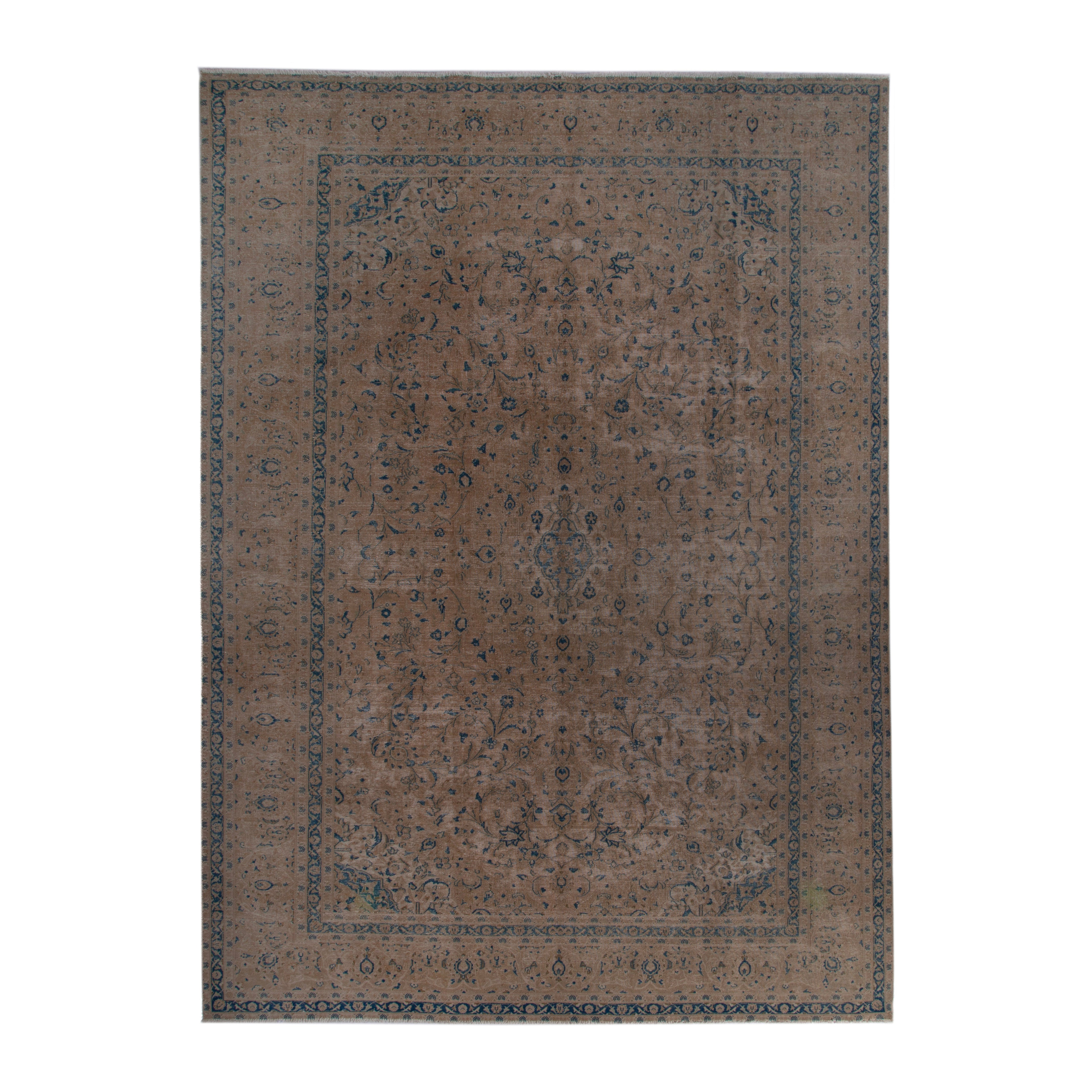 Persian oversized rug in tan and greige, 9'6" x 12'11"