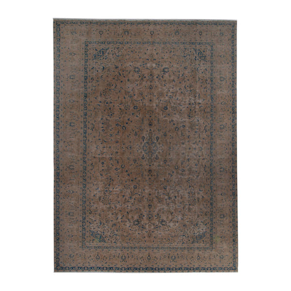 Turkish Anatolian oversized rug in tan and greige, 9'6" x 12'11"