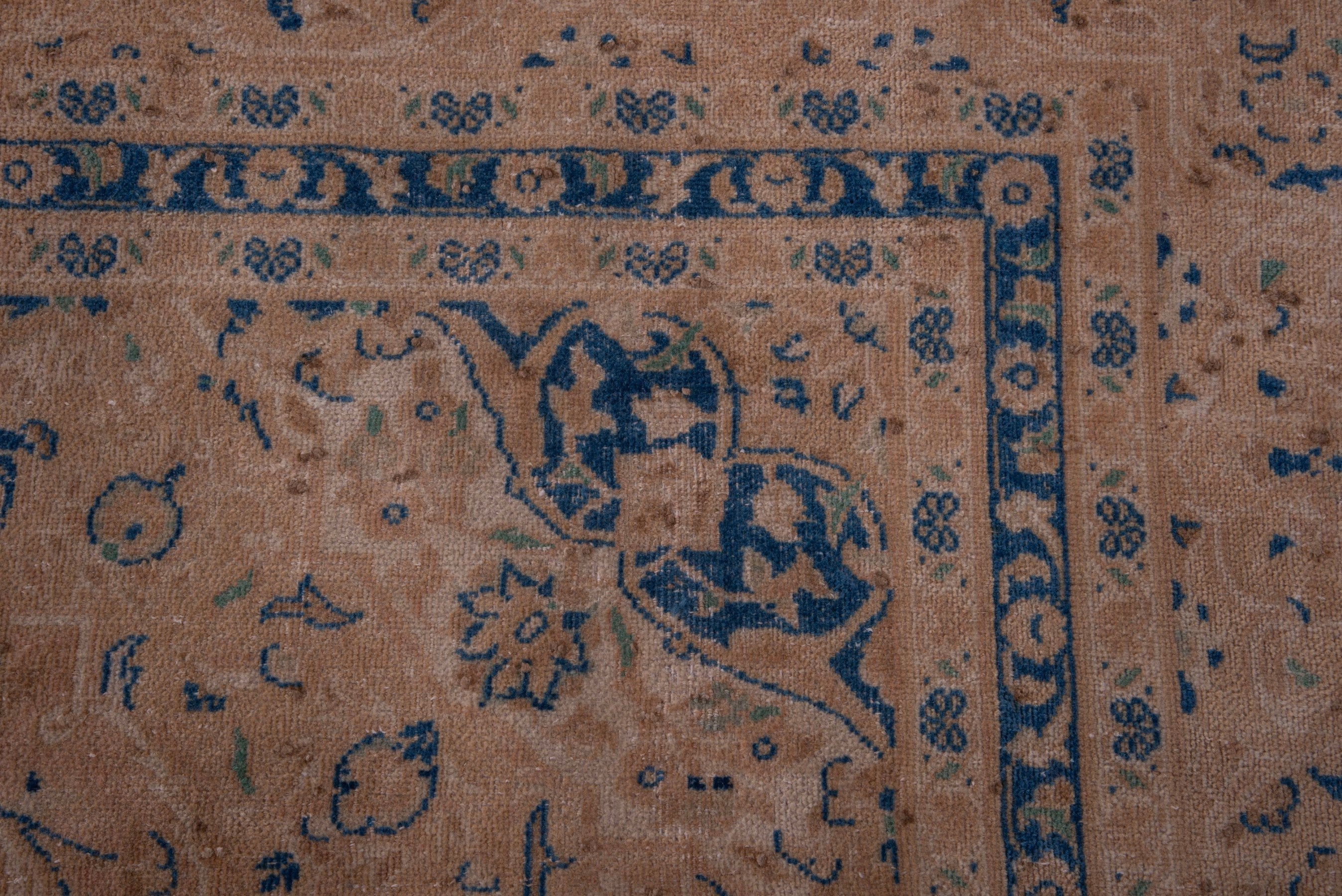 Persian Kashan oversized rug in terracotta and denim, view 10 of 18