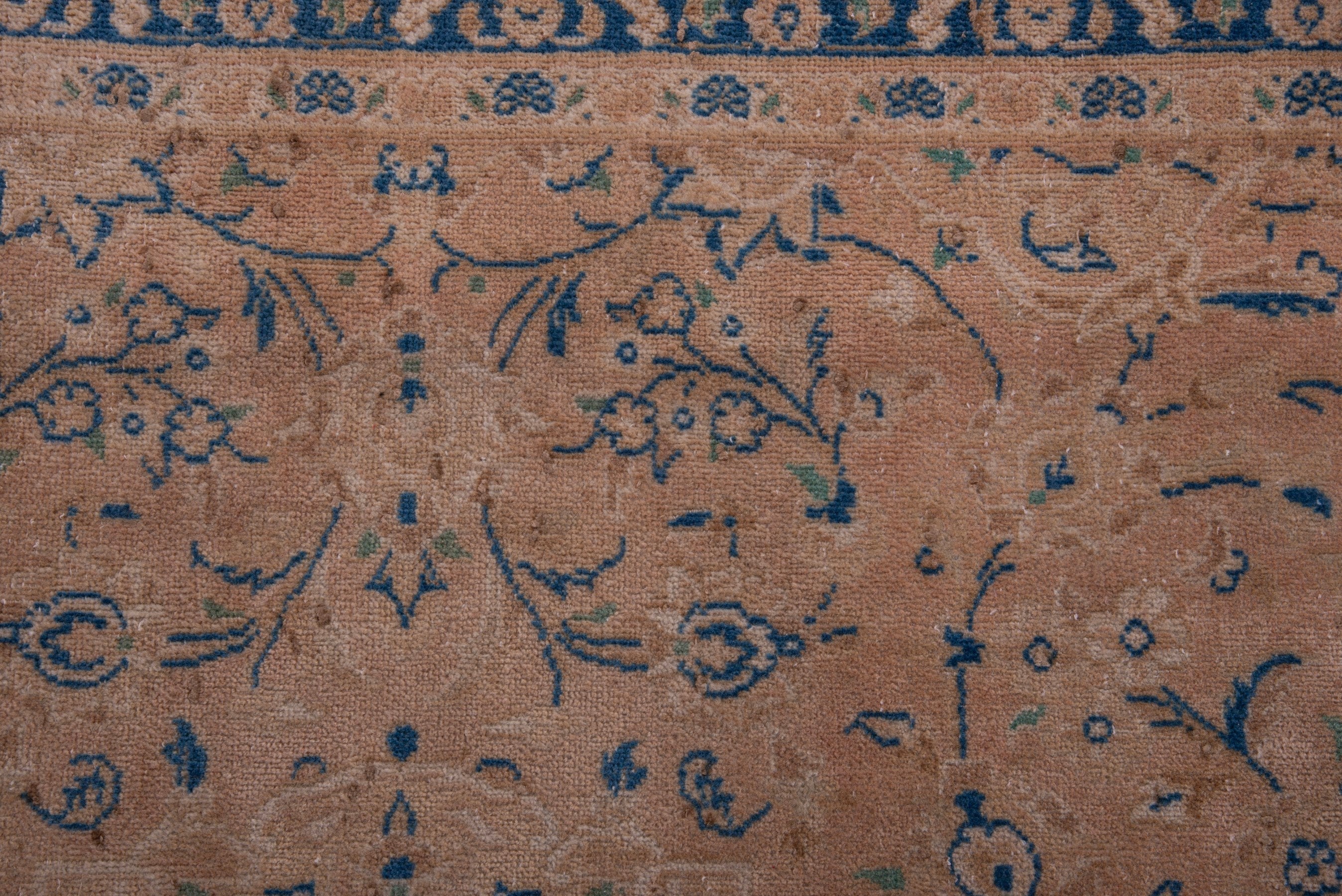 Persian Kashan oversized rug in terracotta and denim, view 11 of 18