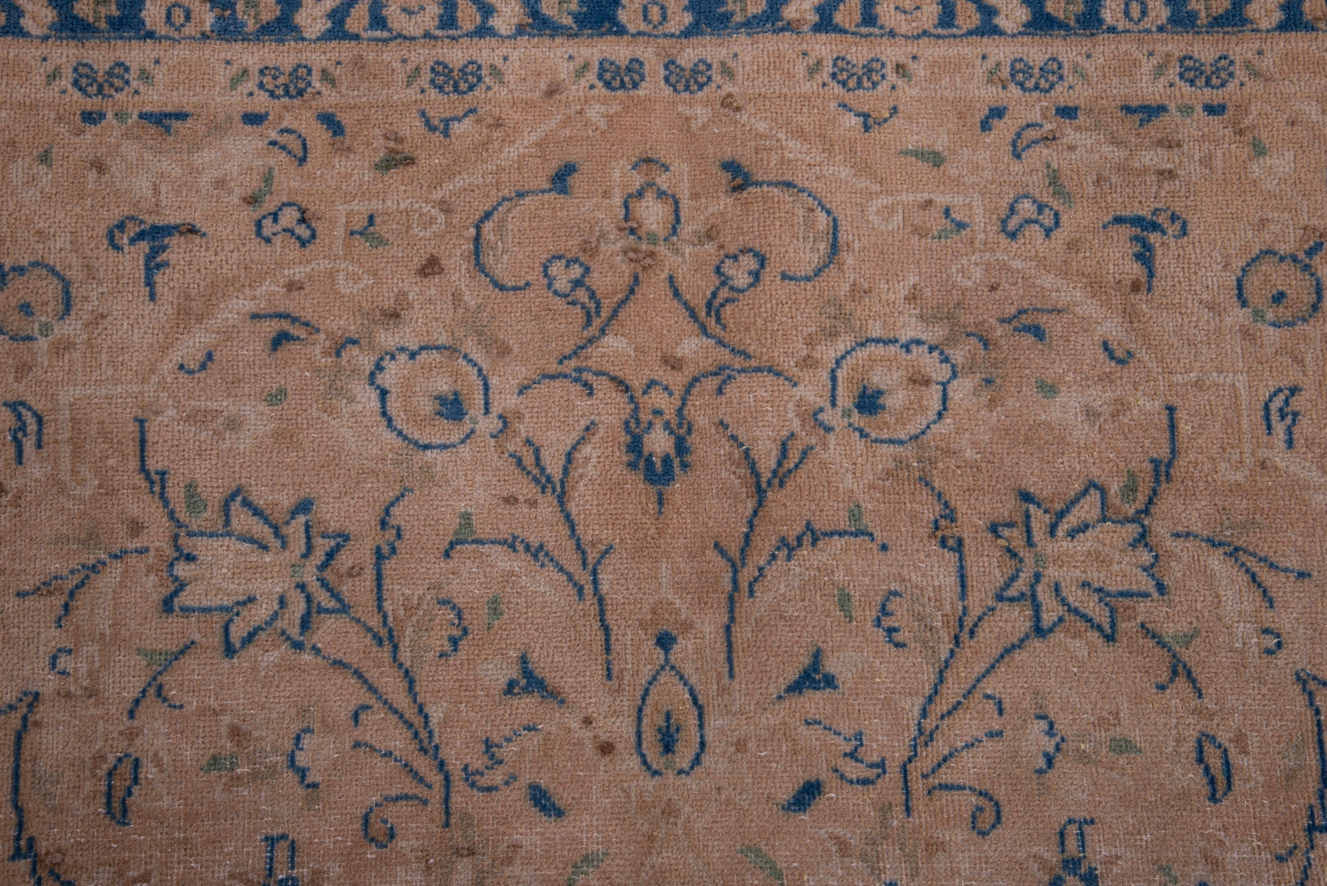 Persian Kashan oversized rug in terracotta and denim, view 12 of 18