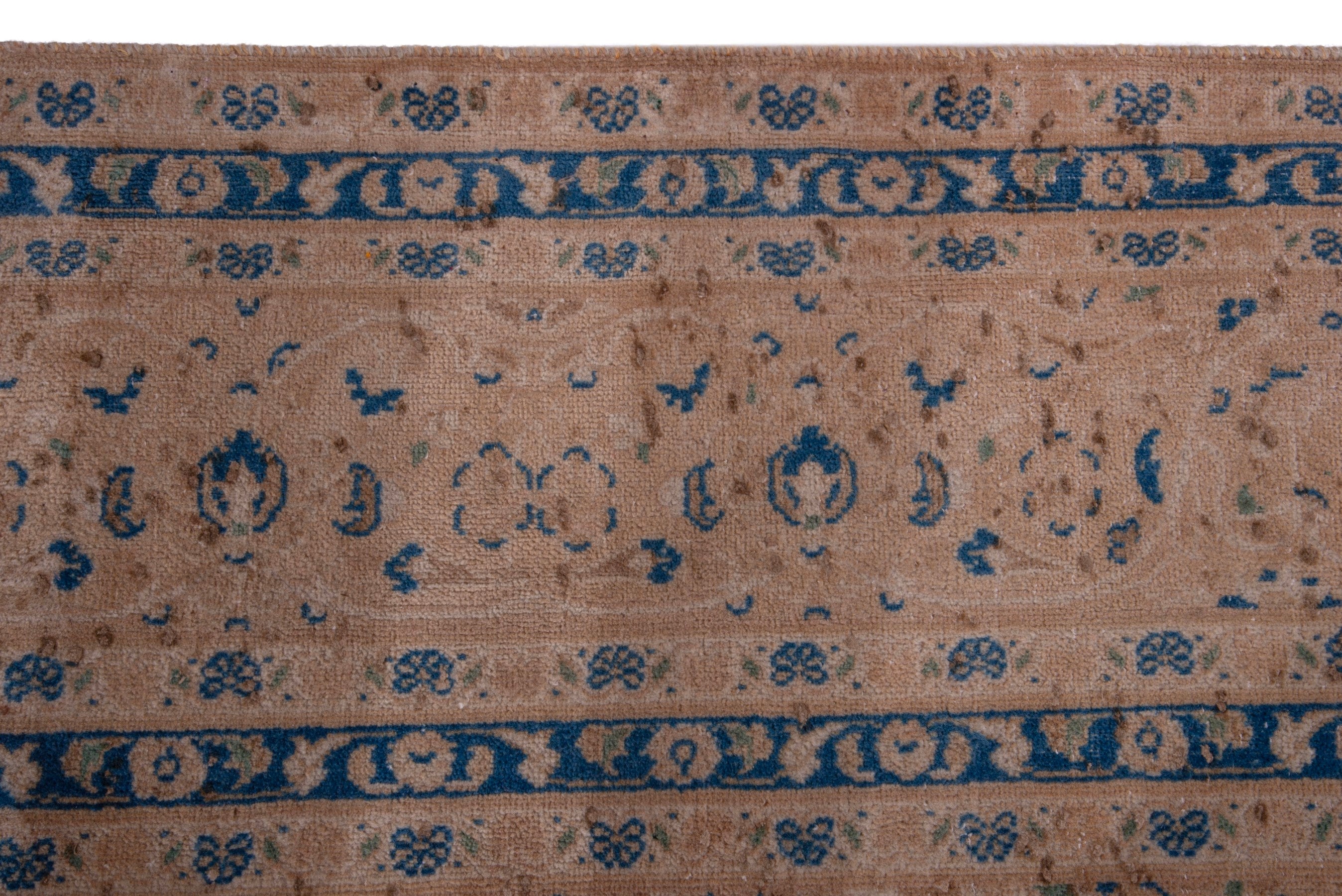 Persian Kashan oversized rug in terracotta and denim, view 13 of 18