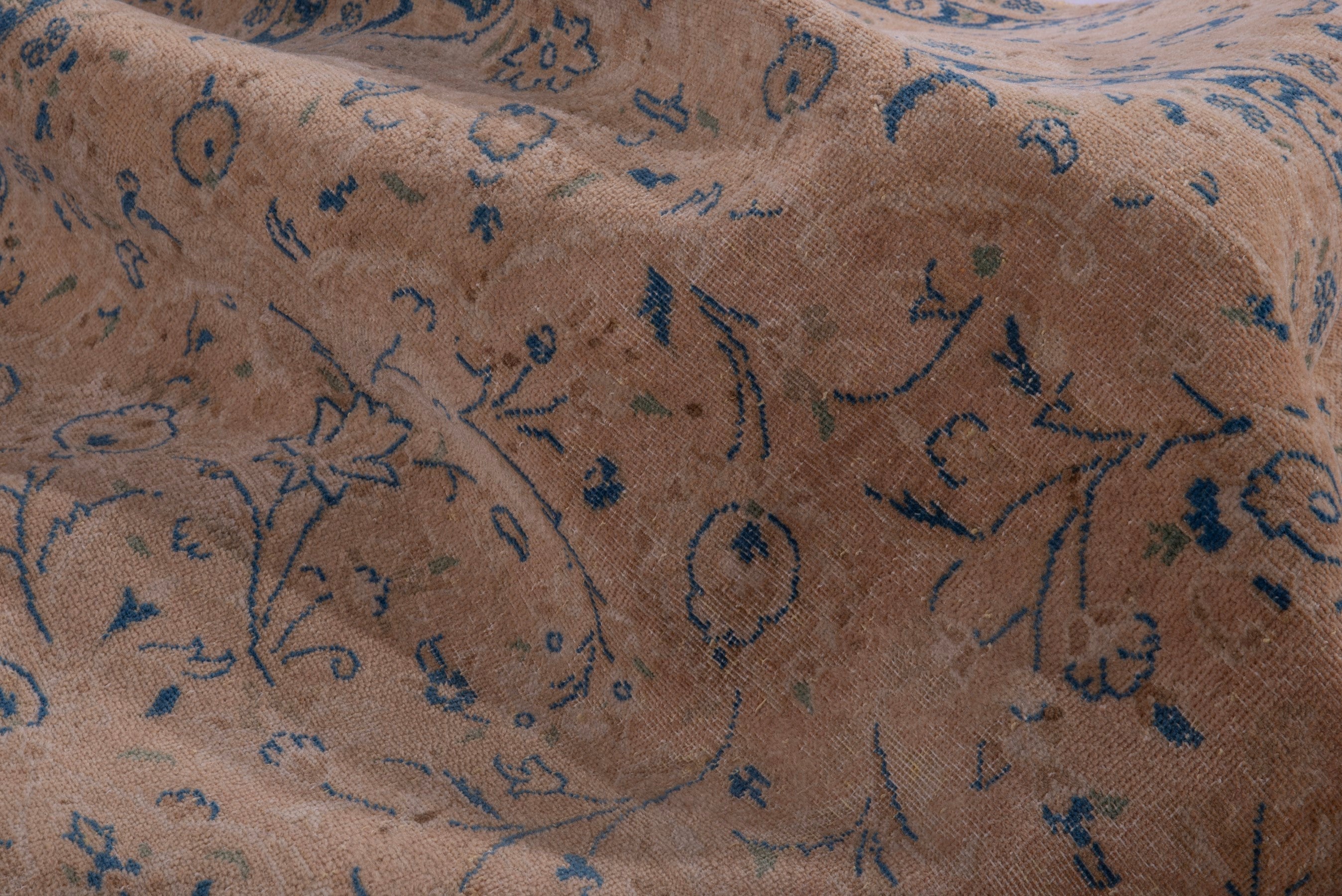 Persian Kashan oversized rug in terracotta and denim, view 14 of 18