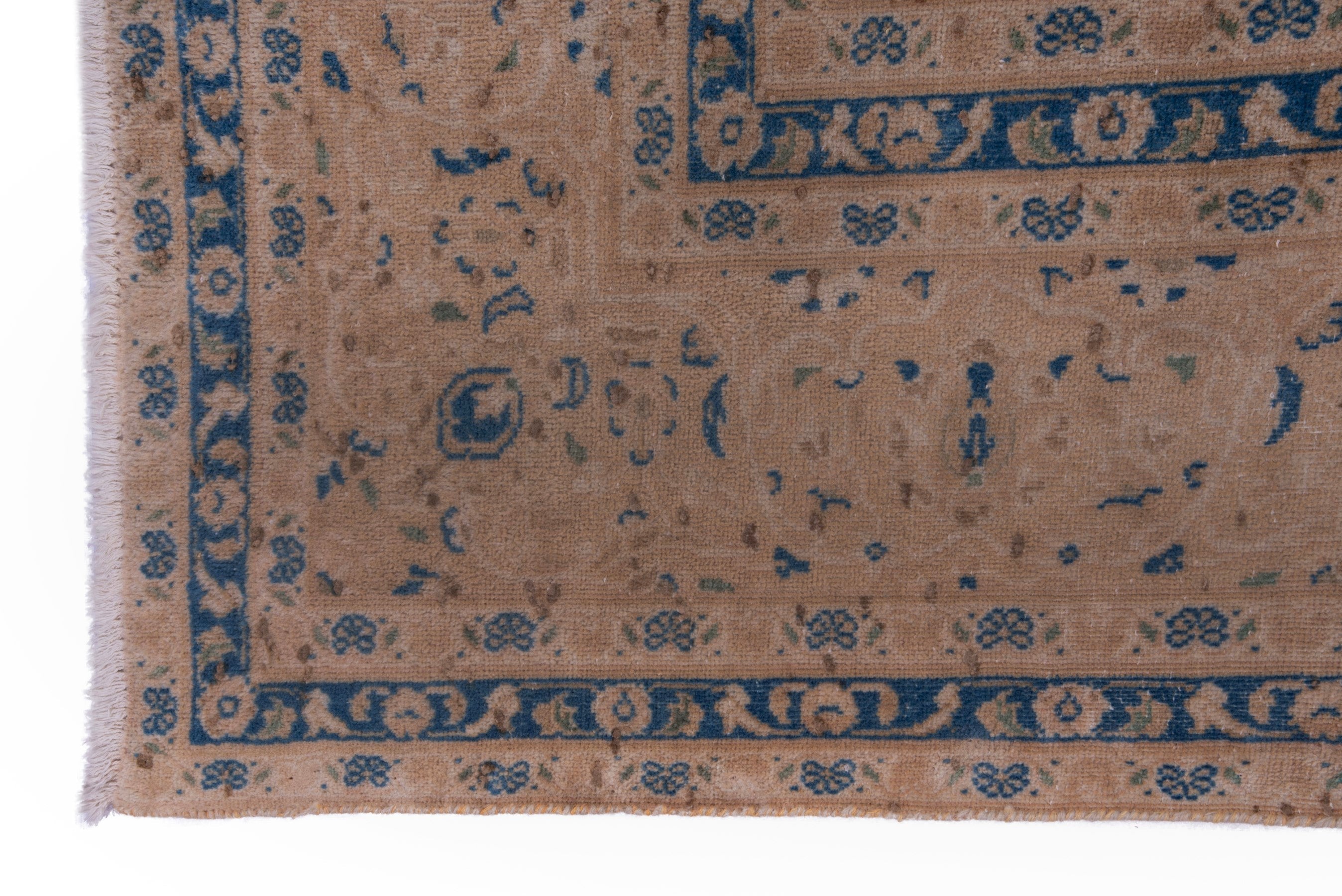 Persian Kashan oversized rug in terracotta and denim, view 5 of 18