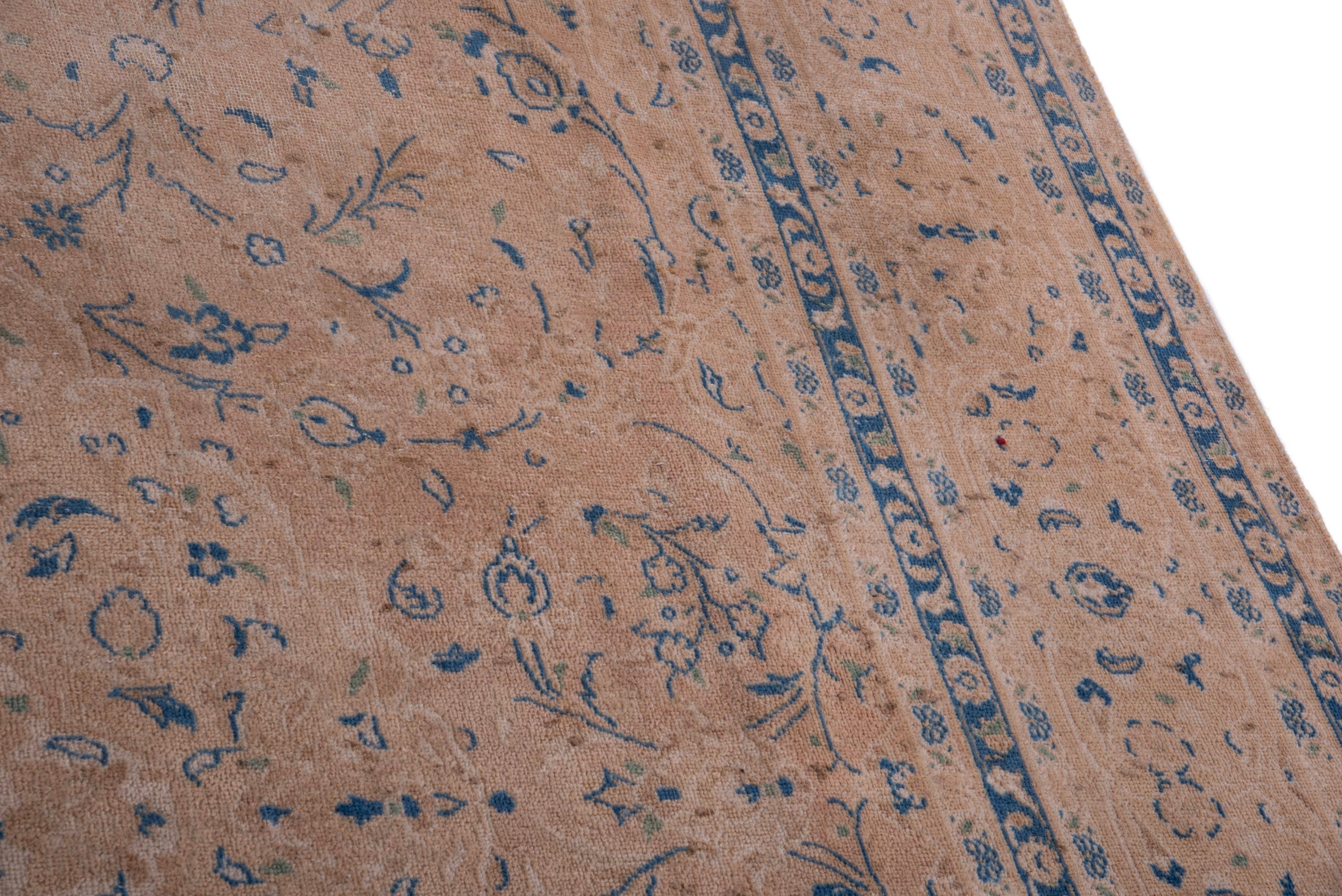 Persian Kashan oversized rug in terracotta and denim, view 7 of 18