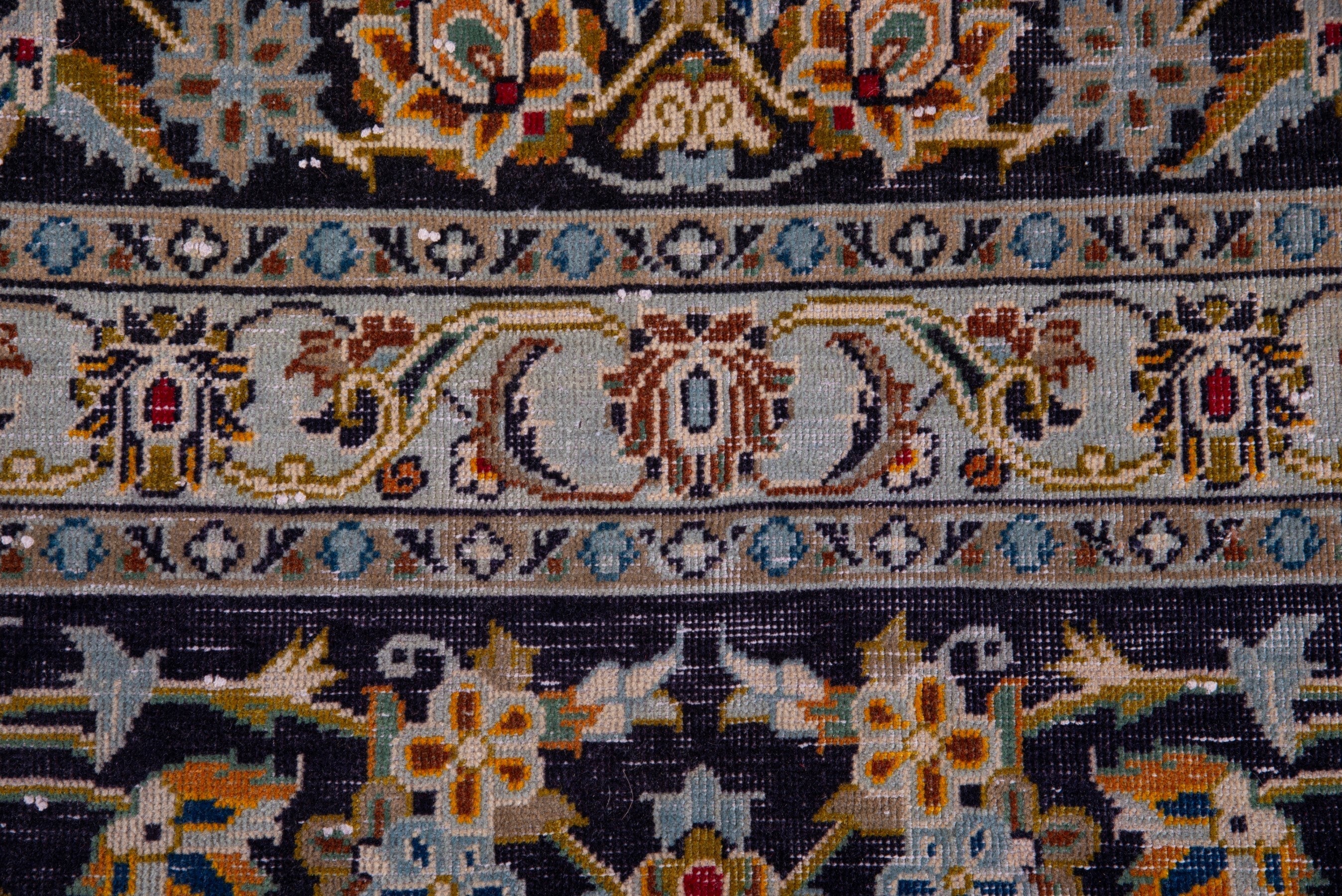 Persian Kashan oversized rug in navy and gold, view 11 of 20