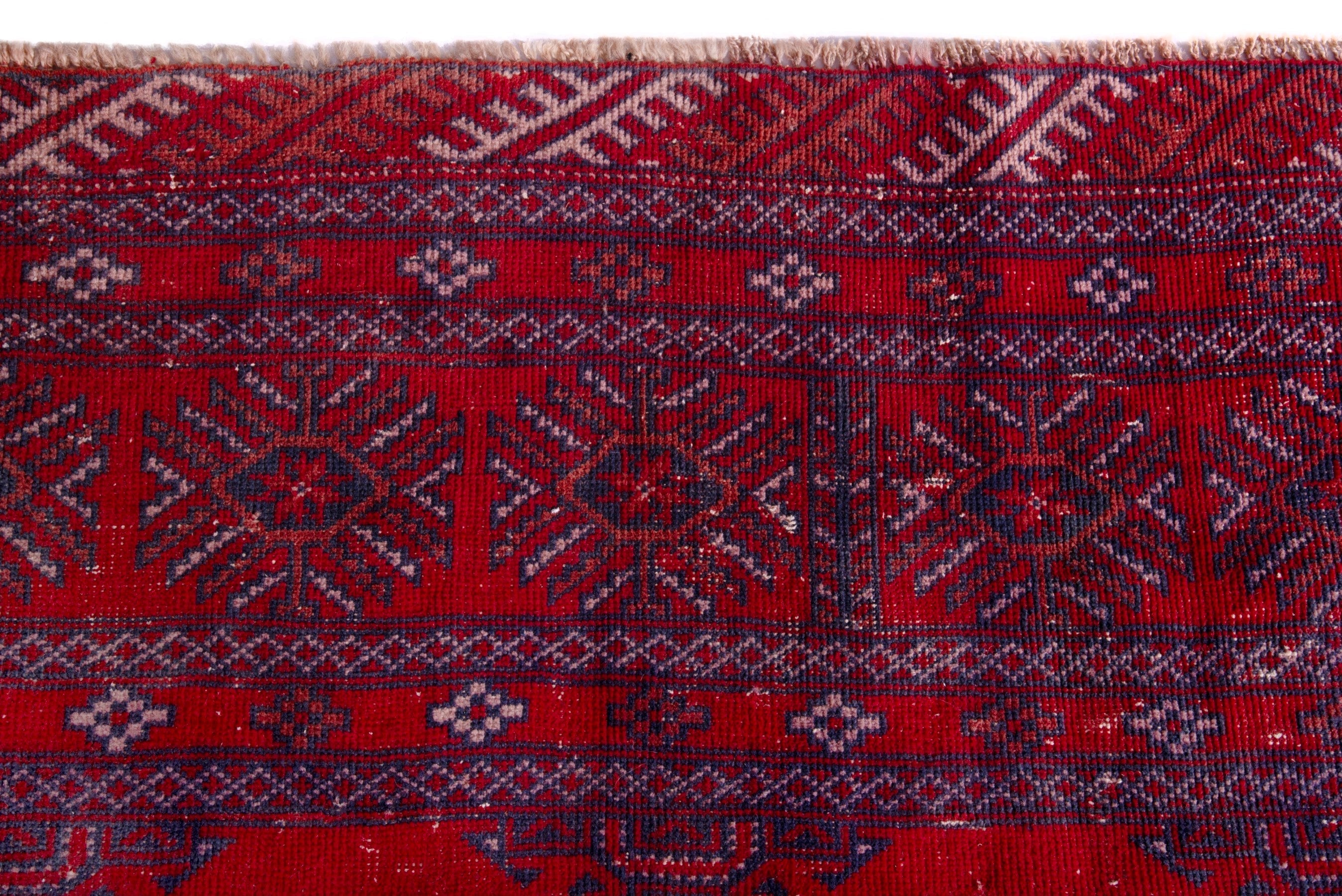 Persian Torkaman oversized rug in deep red and burgundy, view 11 of 21