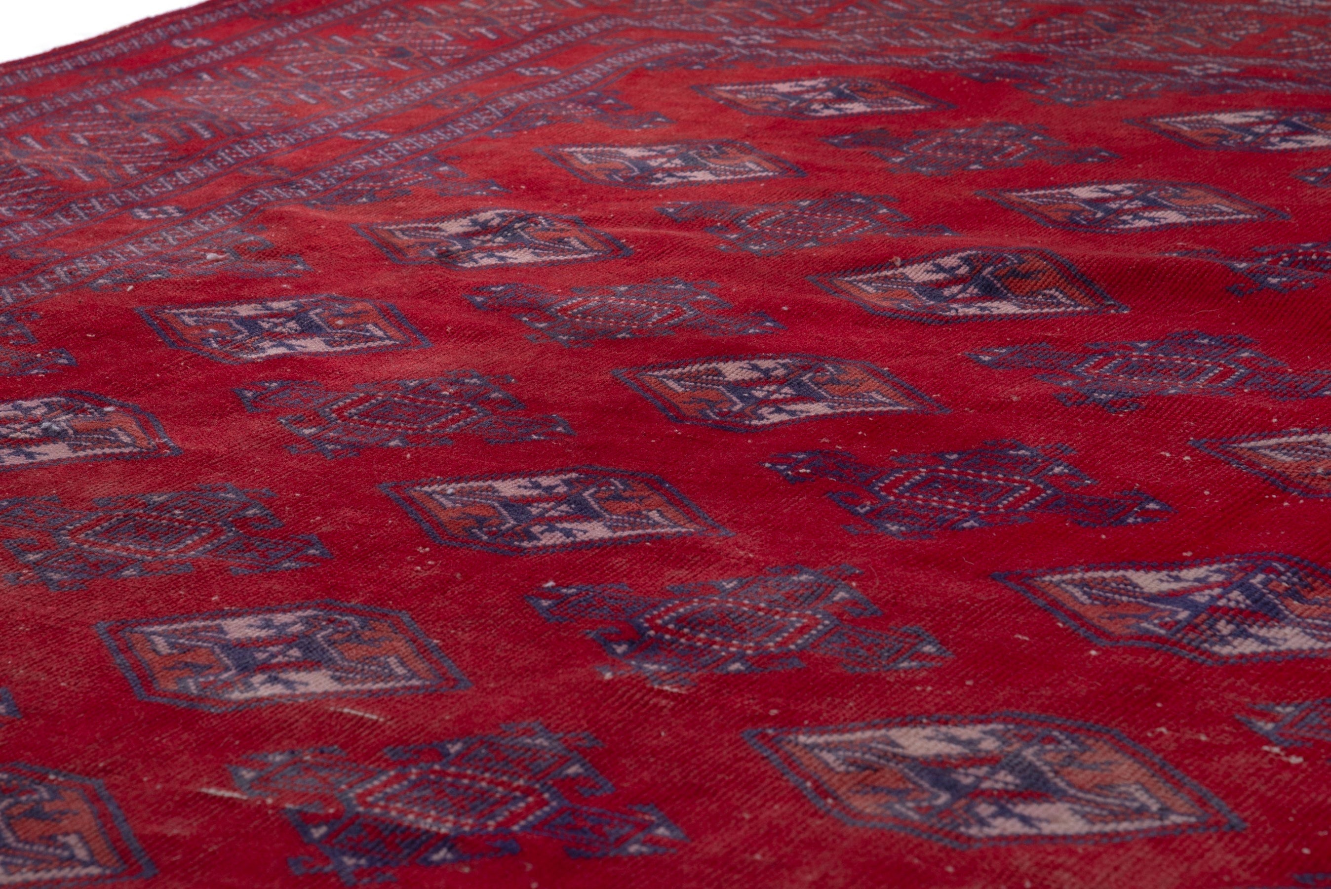 Persian Torkaman oversized rug in deep red and burgundy, view 14 of 21