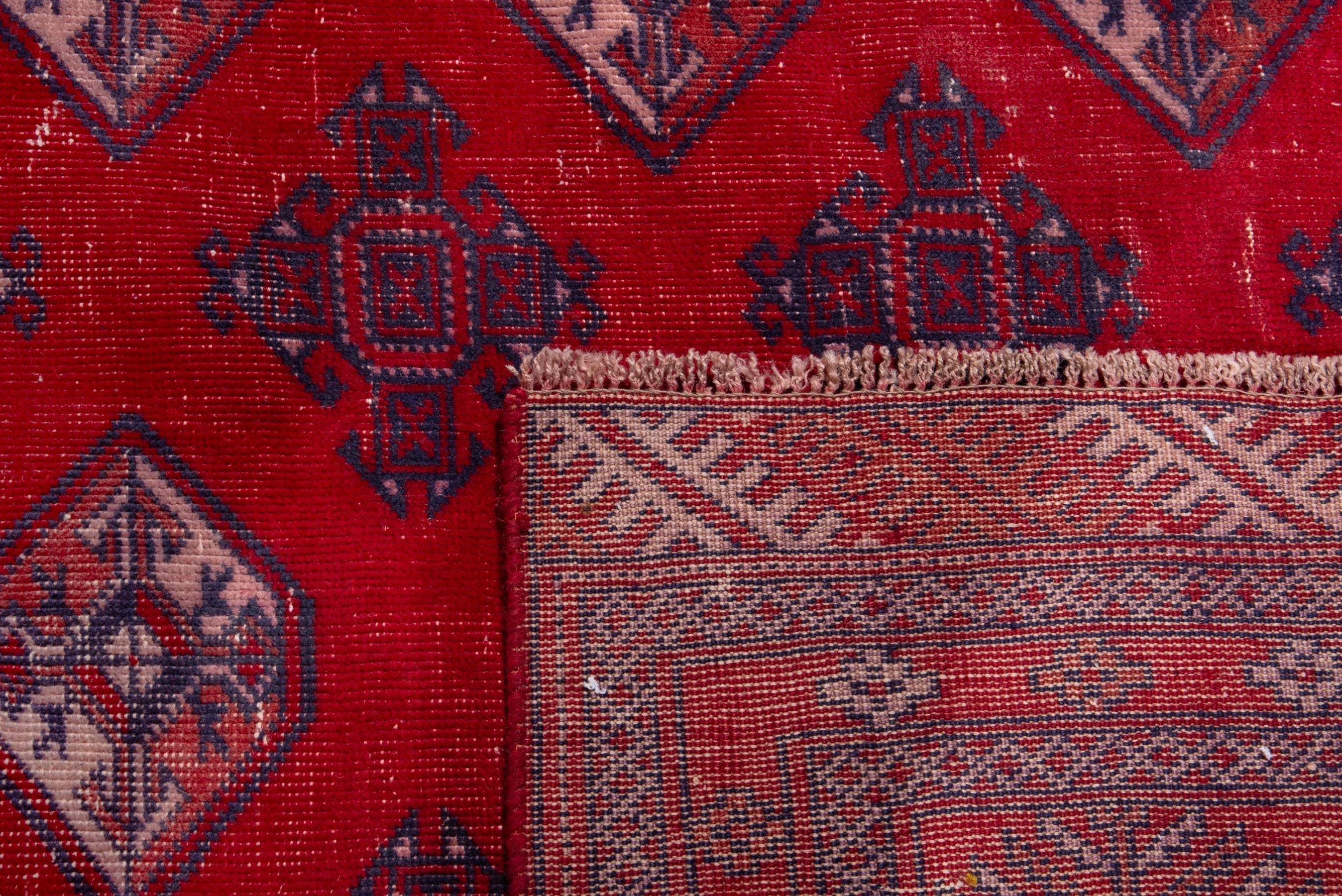Persian Torkaman oversized rug in deep red and burgundy, view 21 of 21