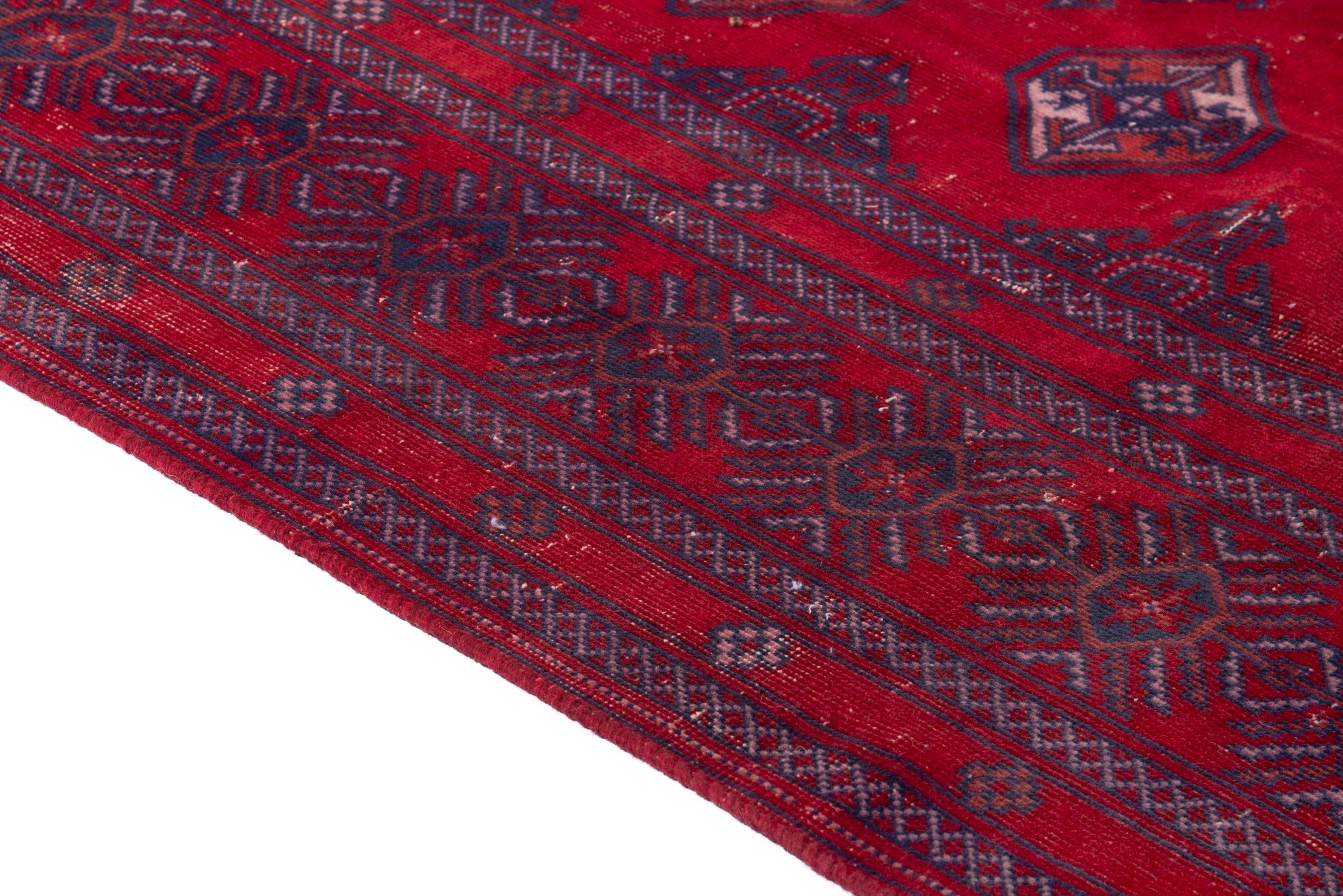 Persian Torkaman oversized rug in deep red and burgundy, view 8 of 21
