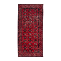 Persian Baluch runner rug in deep red and burgundy, 3'7" x 7'3"