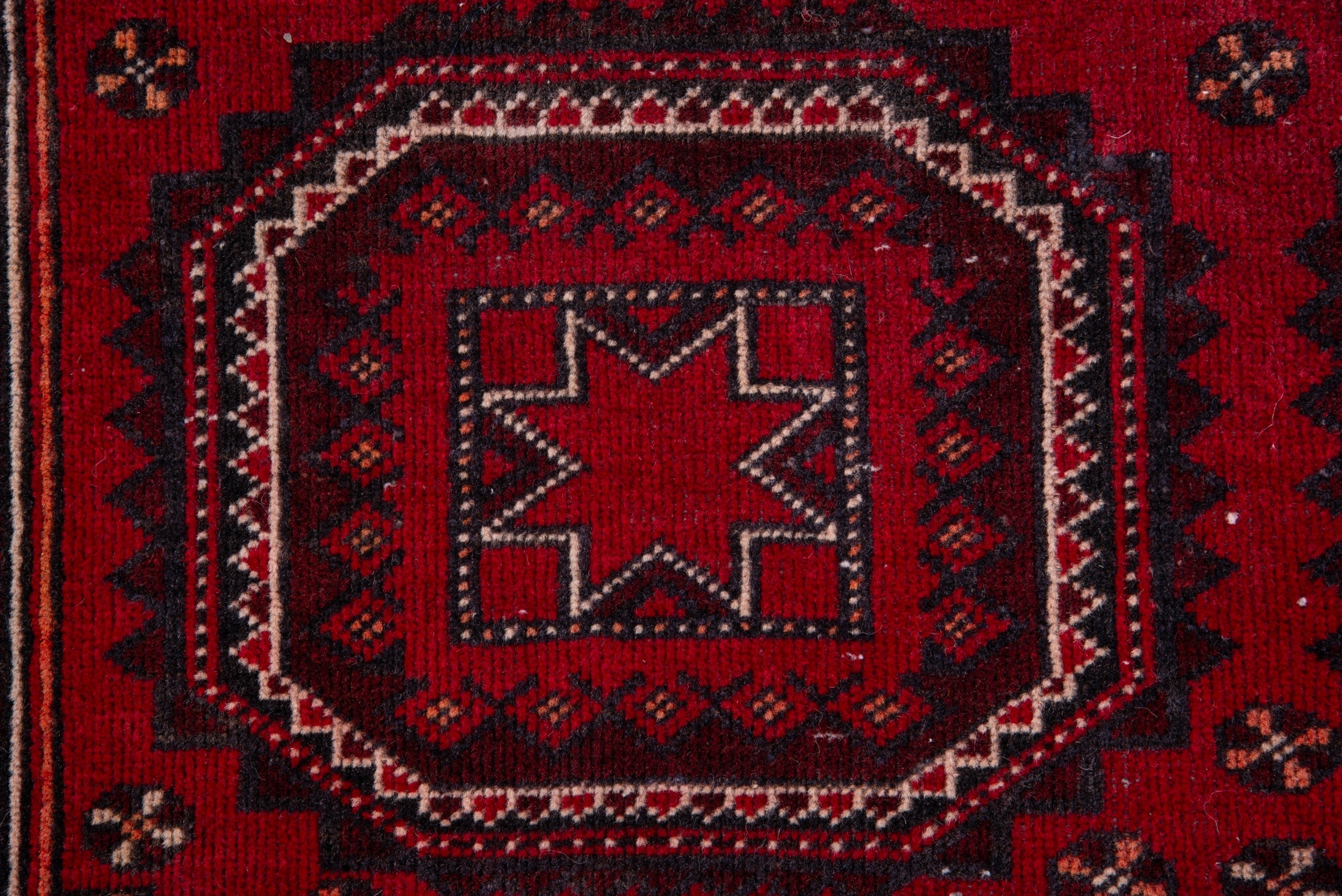 Persian Baluch accent rug in deep red and burgundy, view 11 of 16