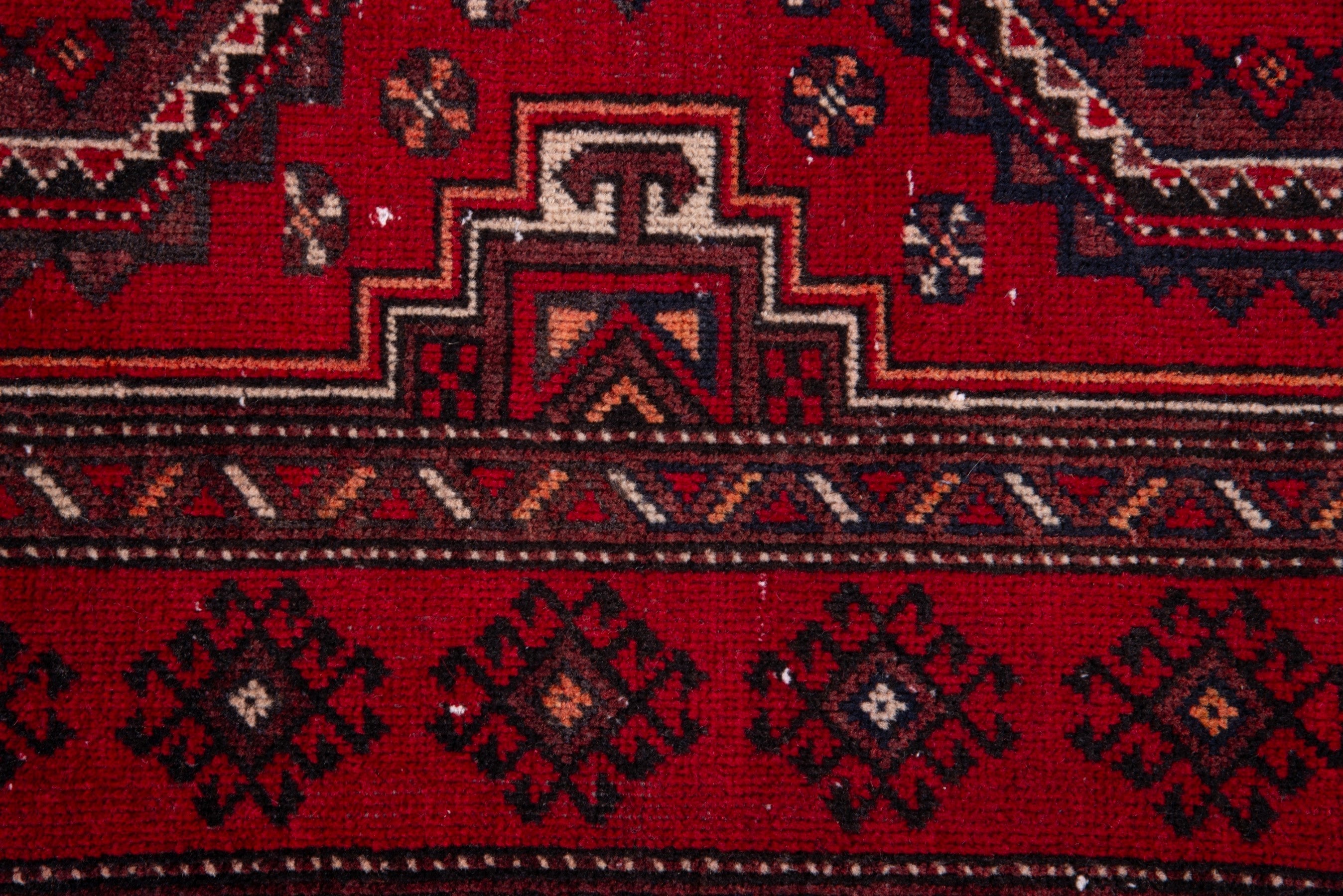 Persian Baluch accent rug in deep red and burgundy, view 12 of 16