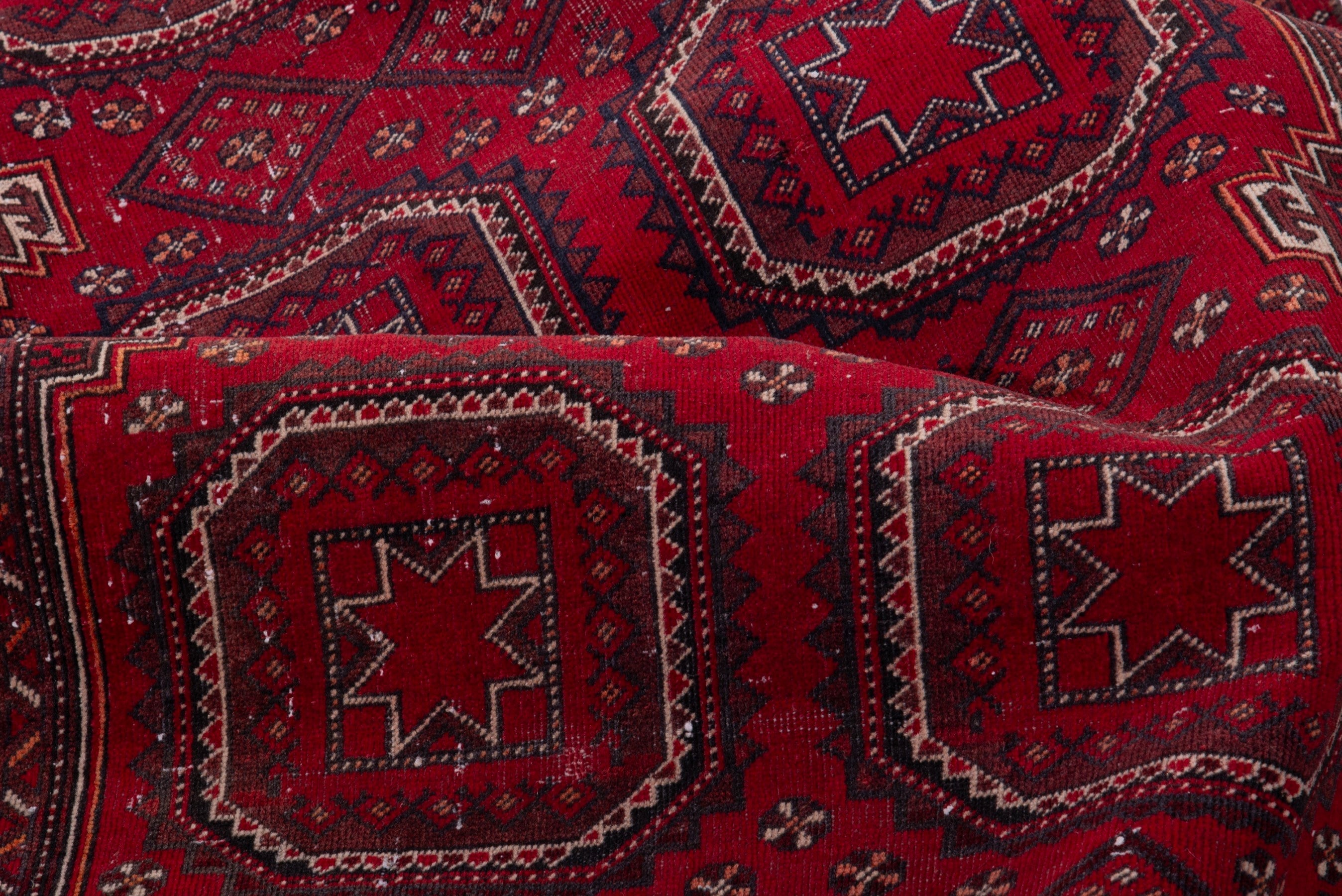 Persian Baluch accent rug in deep red and burgundy, view 14 of 16