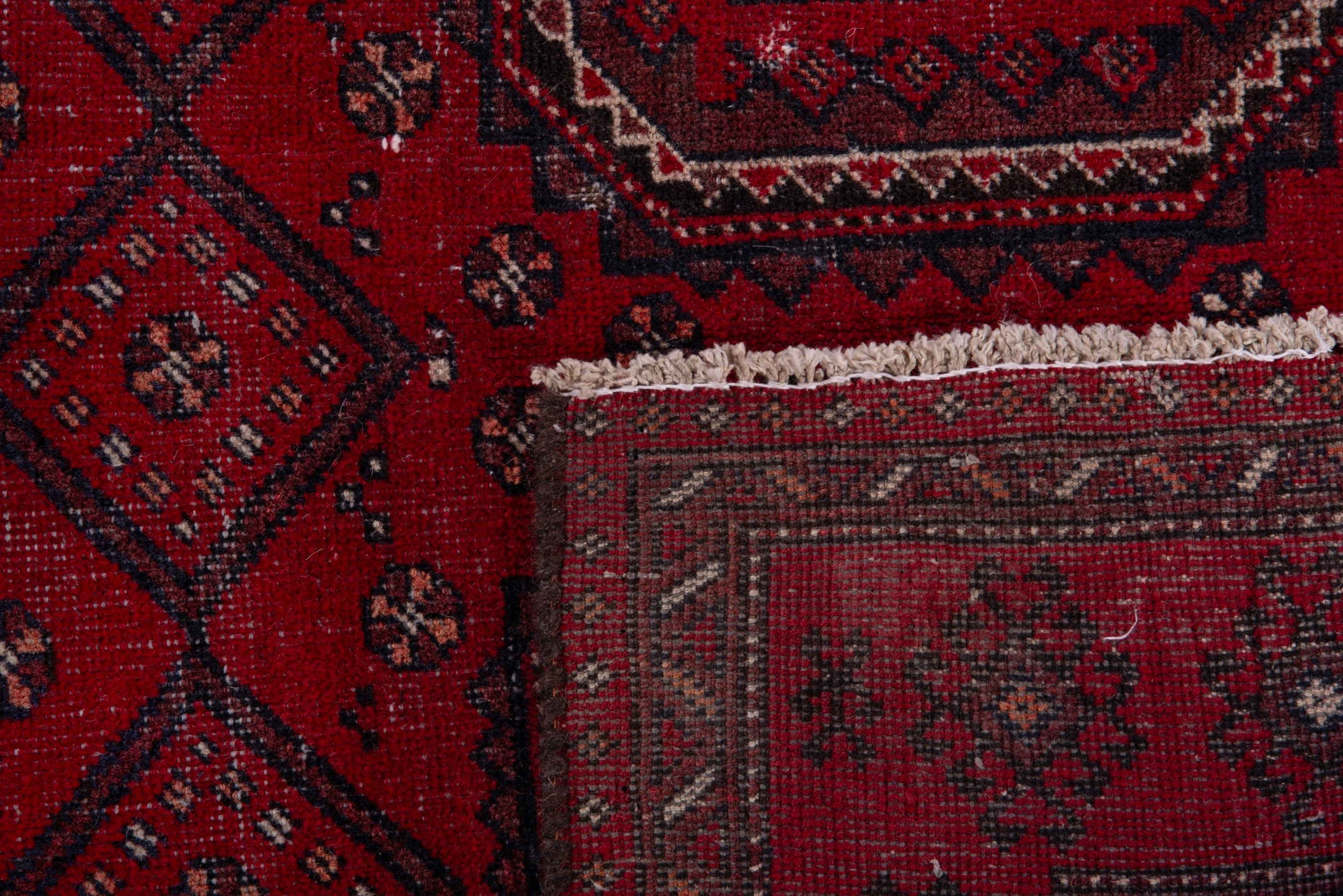 Persian Baluch accent rug in deep red and burgundy, view 16 of 16