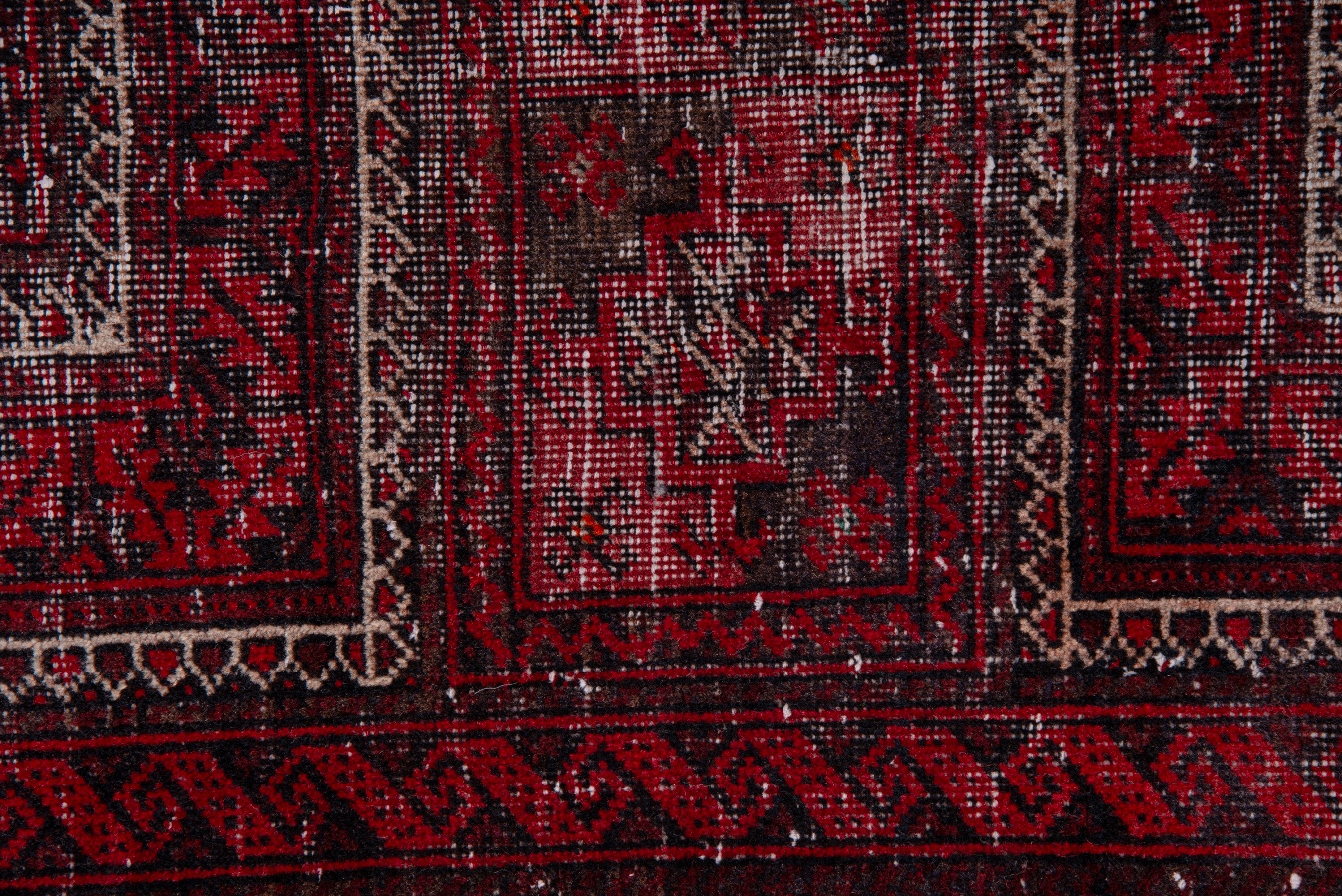 Persian Baluch accent rug in burgundy and deep red, view 12 of 18
