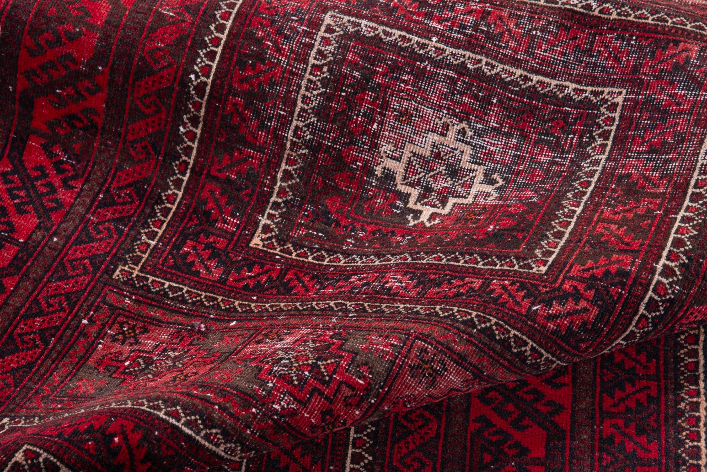 Persian Baluch accent rug in burgundy and deep red, view 17 of 18