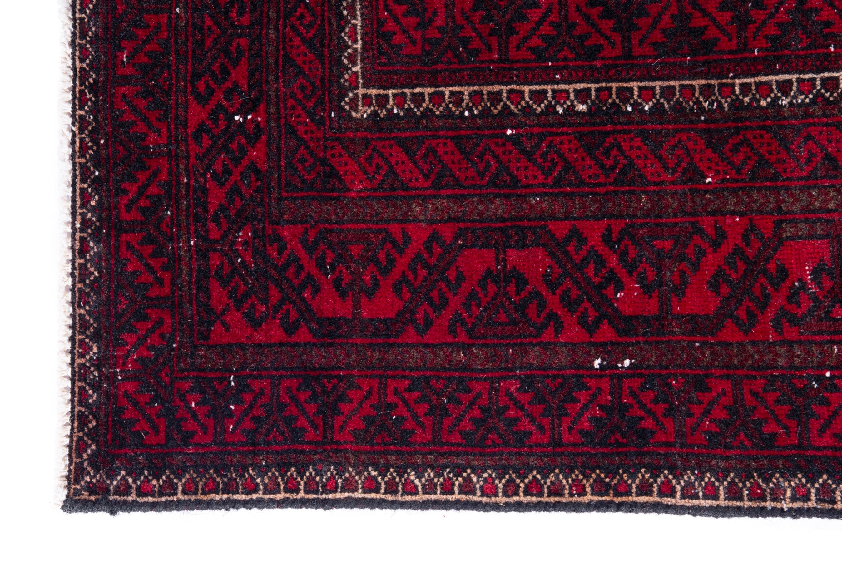 Persian Baluch accent rug in burgundy and deep red, view 5 of 18