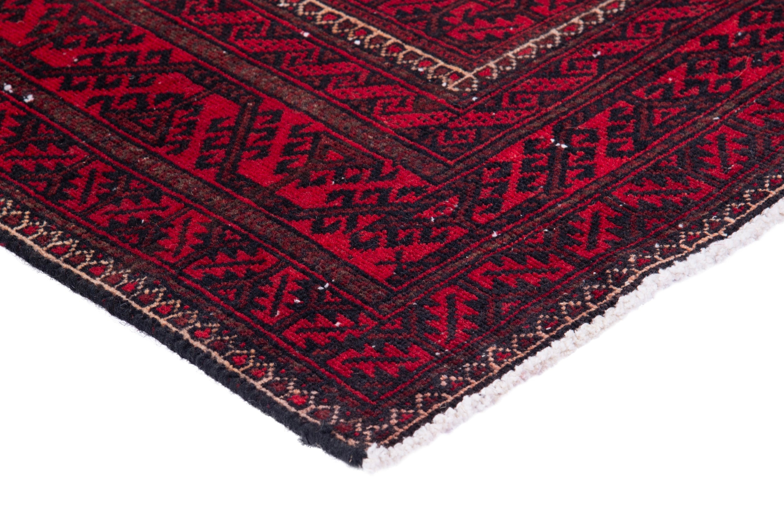 Persian Baluch accent rug in burgundy and deep red, view 4 of 18